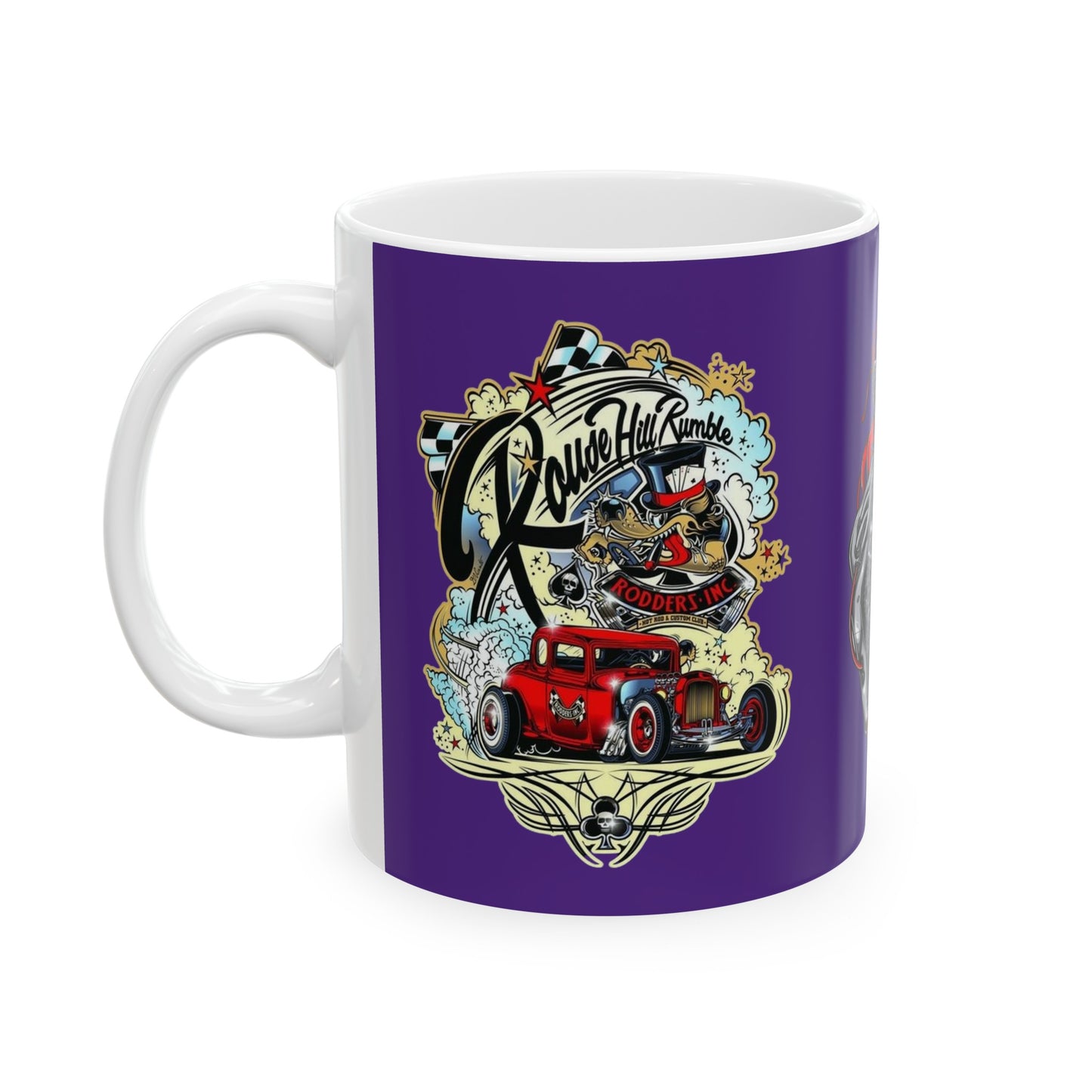 Roadsters Heart Engine Mug 11 Ounces Purple