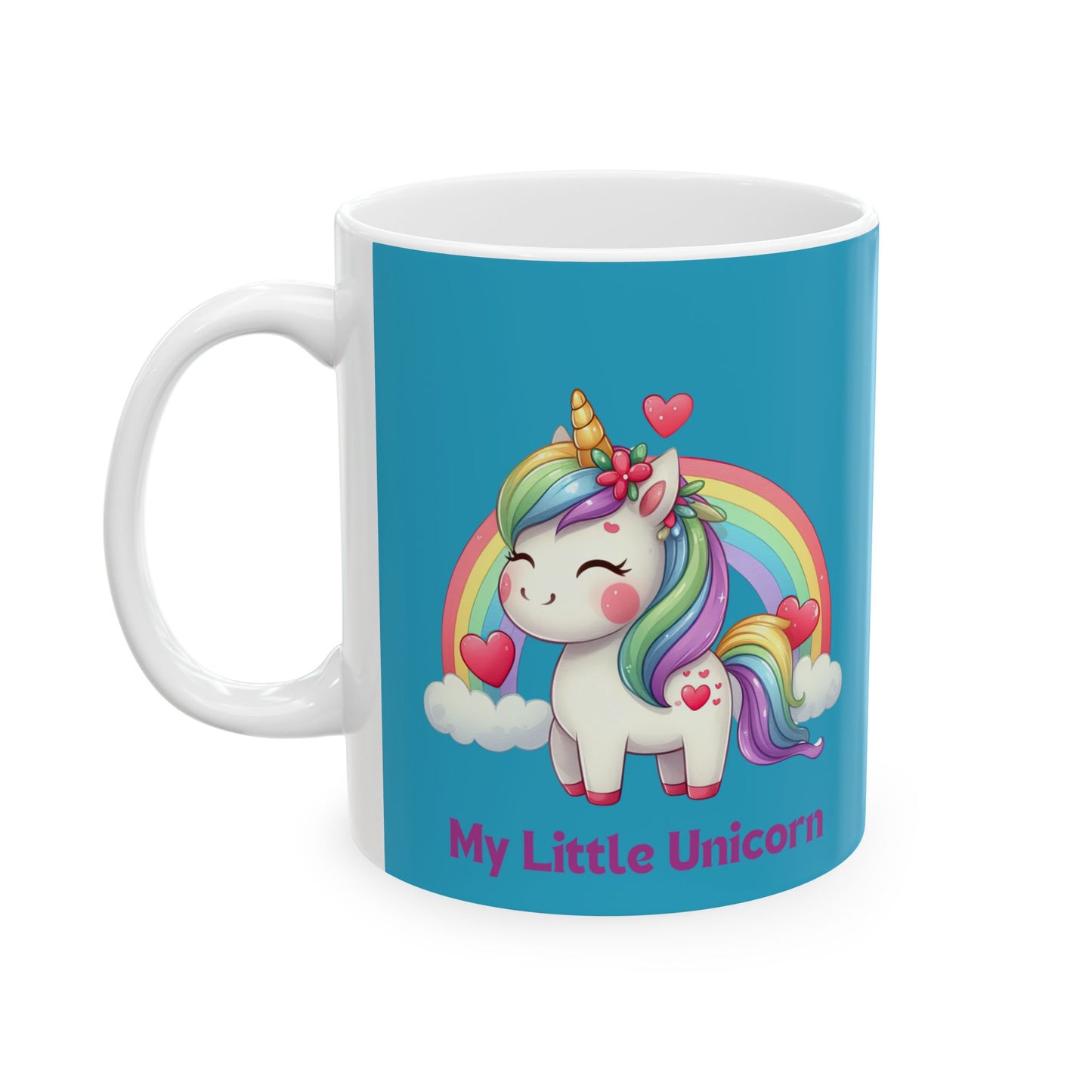 My Little Unicorn Rainbow Mug 11-15 Ounces Turquoise