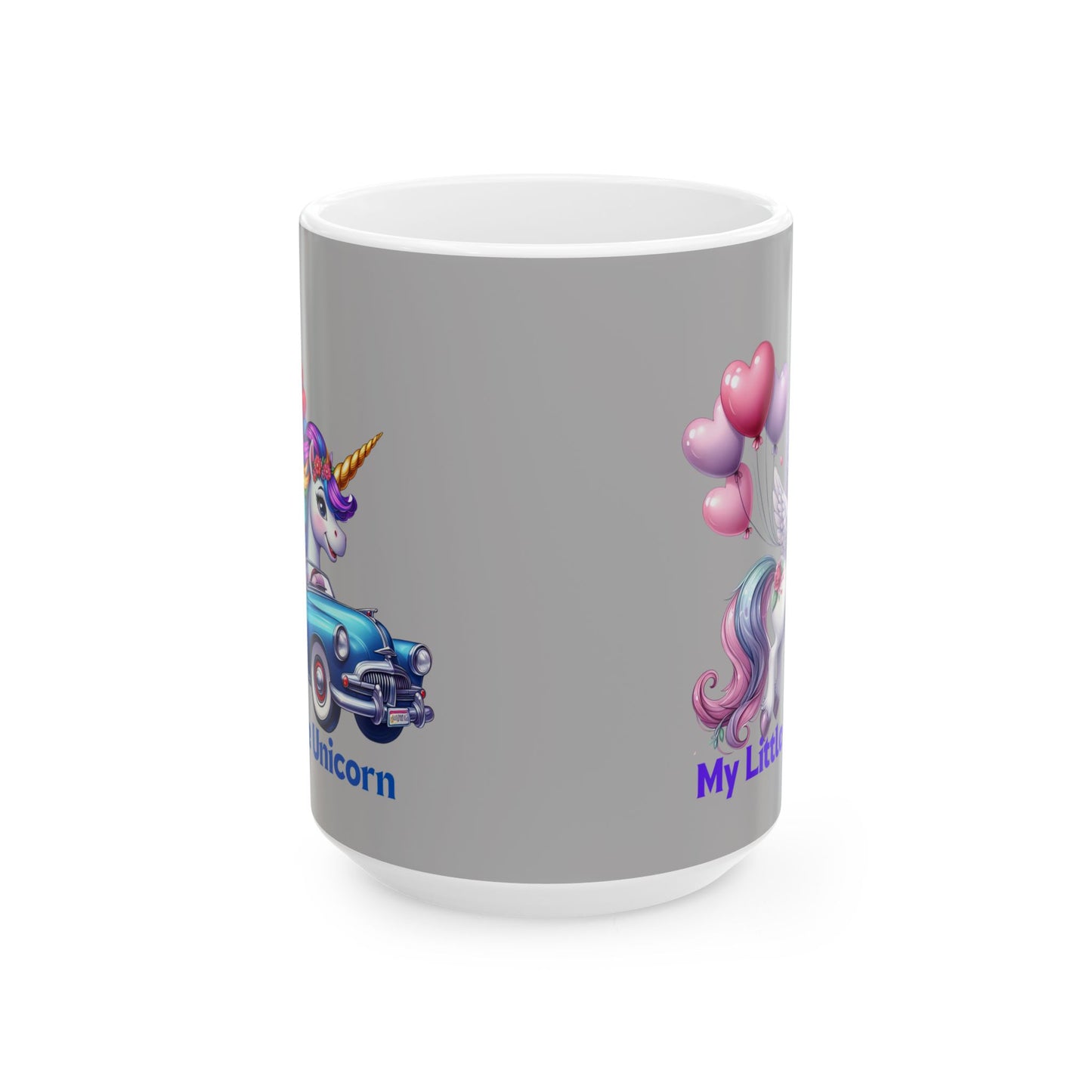 My Little Unicorn Horse Mug 11-15 Ounces Light Grey