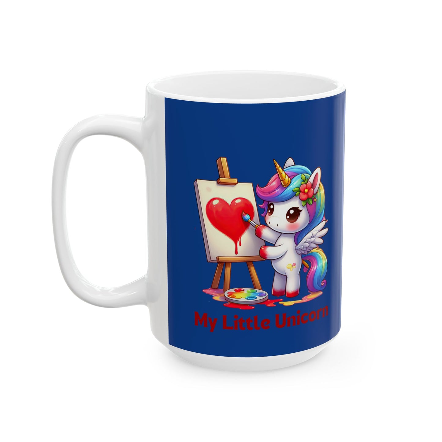 My Little Unicorn Heart Mug 11-15 Ounces Dark Blue
