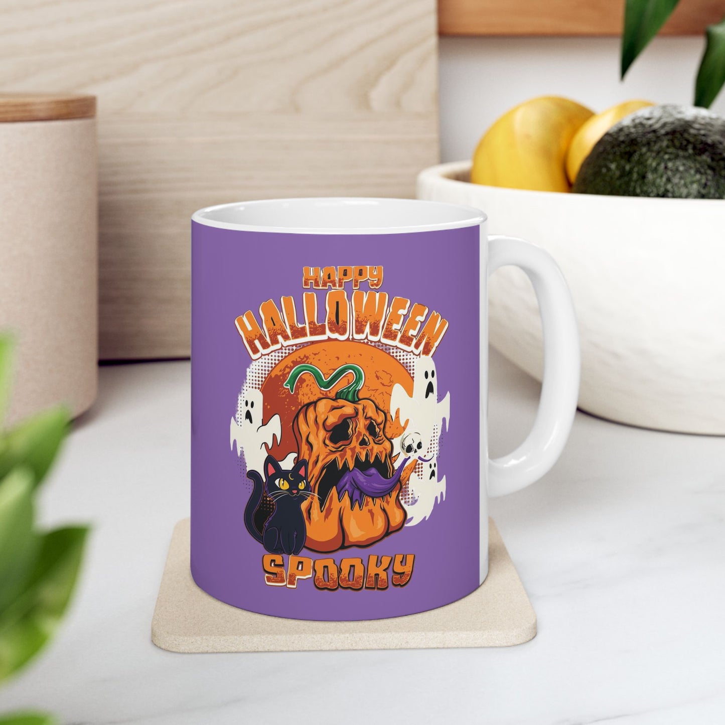 Happy Halloween Mug 11-15 Onces Light Purple