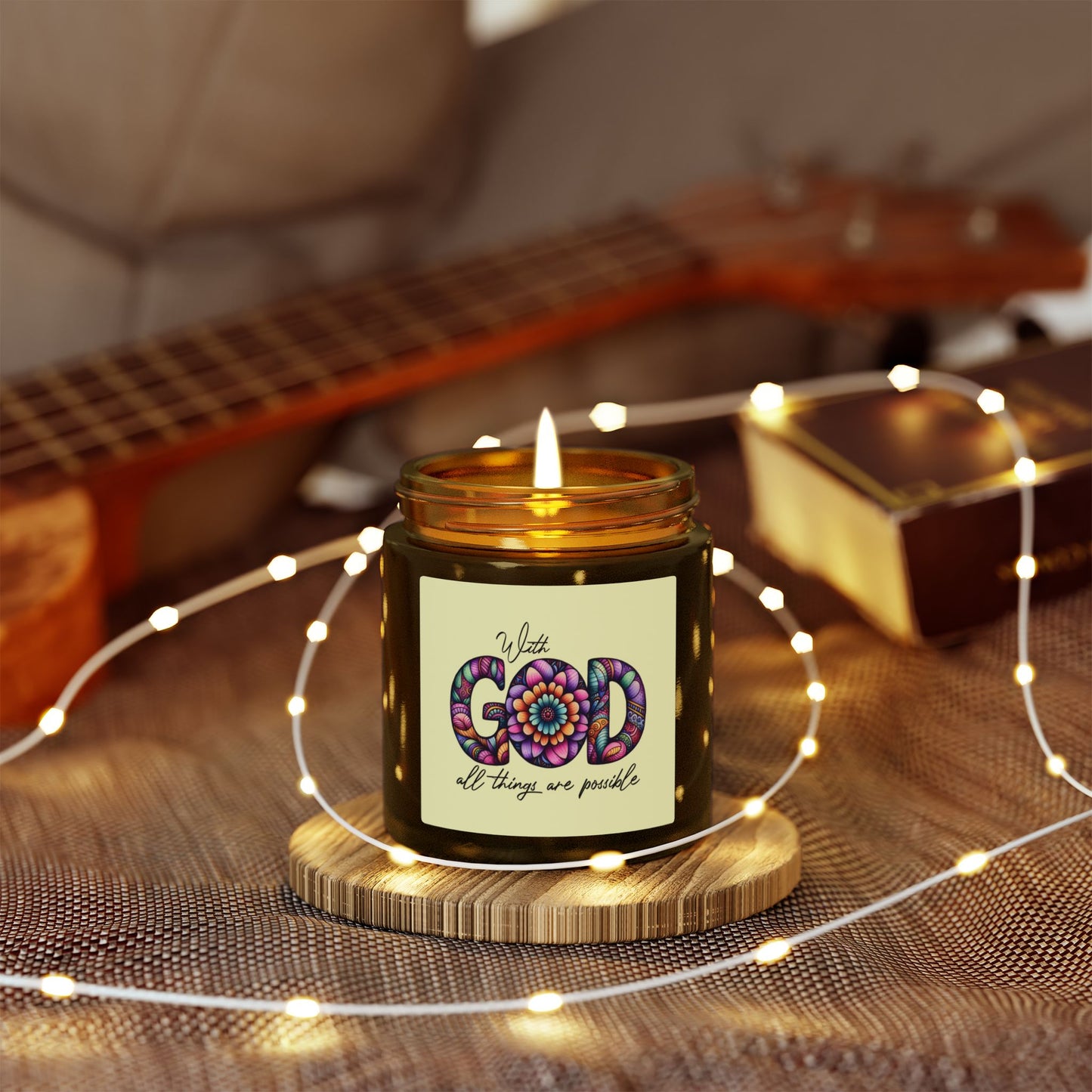 With Good  All Things Are Possible Scented Candles, Coconut Apricot Wax (4oz, 9oz)