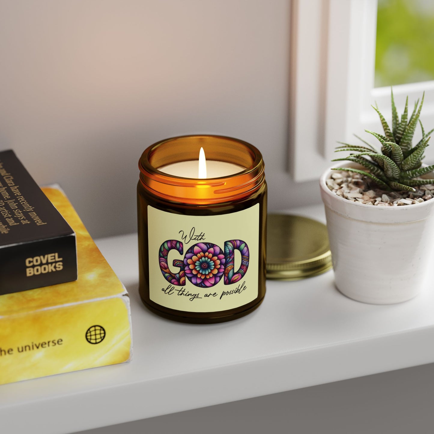 With Good  All Things Are Possible Scented Candles, Coconut Apricot Wax (4oz, 9oz)