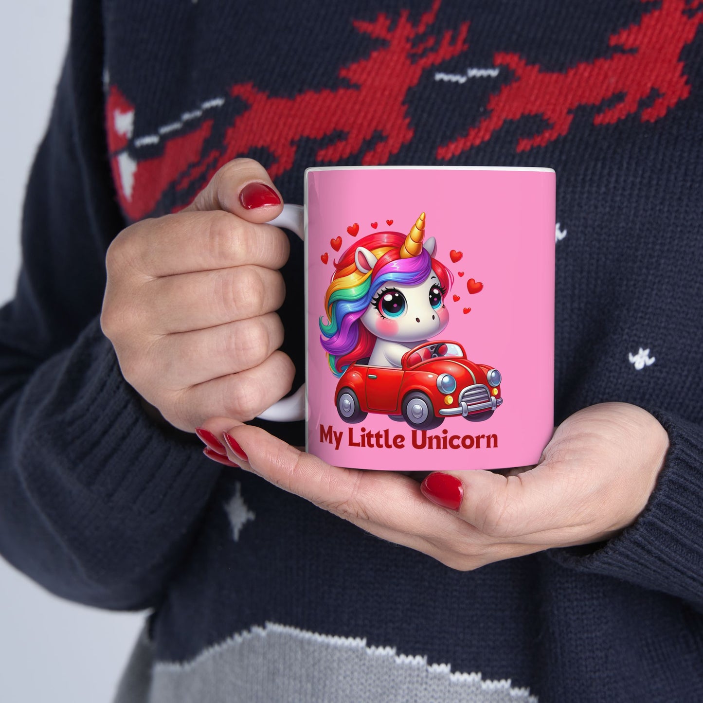 My Little Unicorn Red Car Mug 11-15 Ounces Pink