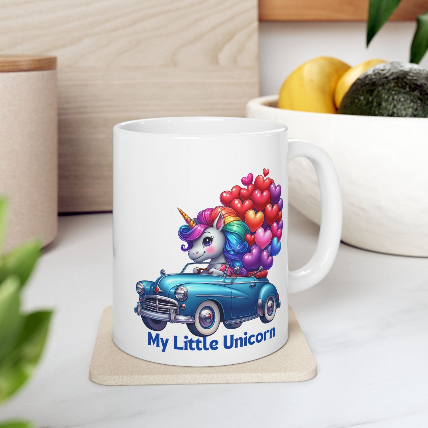 My Little Unicorn Blue Car Mug 11-15 Ounces White