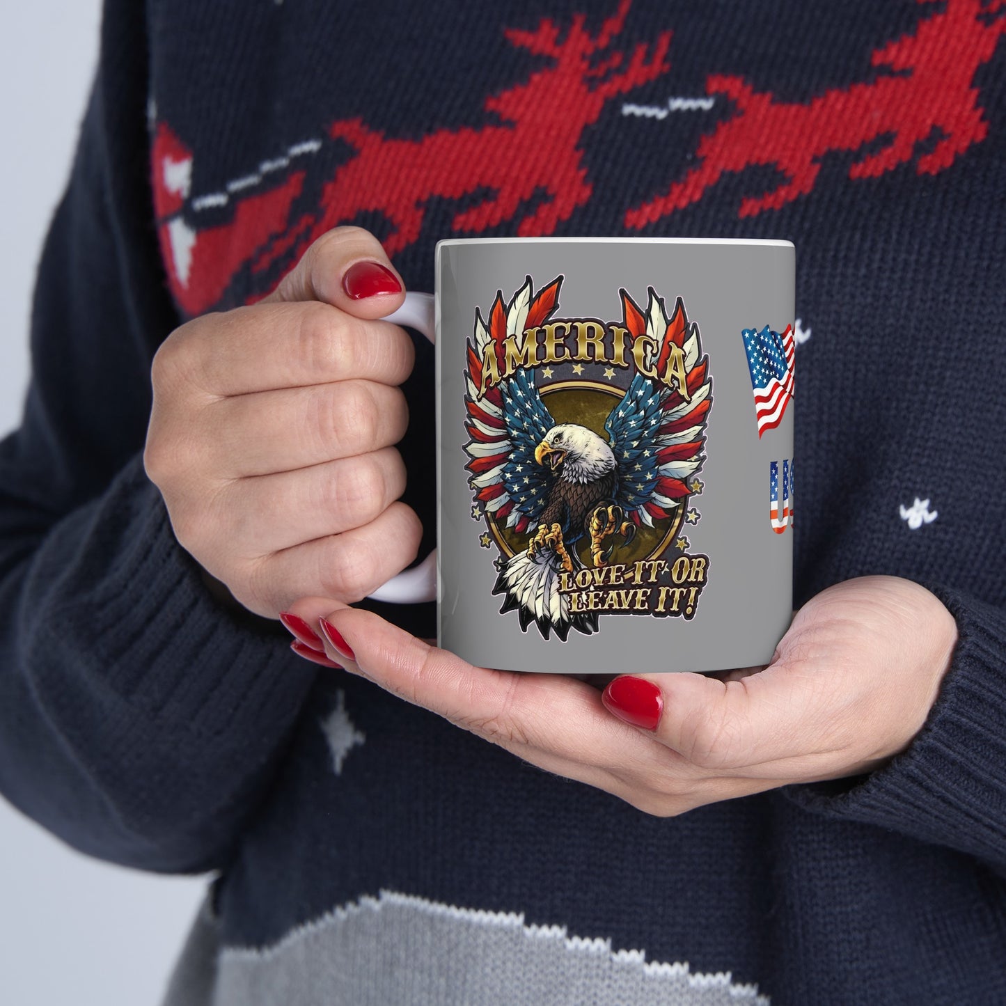 Eagle Usa Mug 11 Ounces Grey