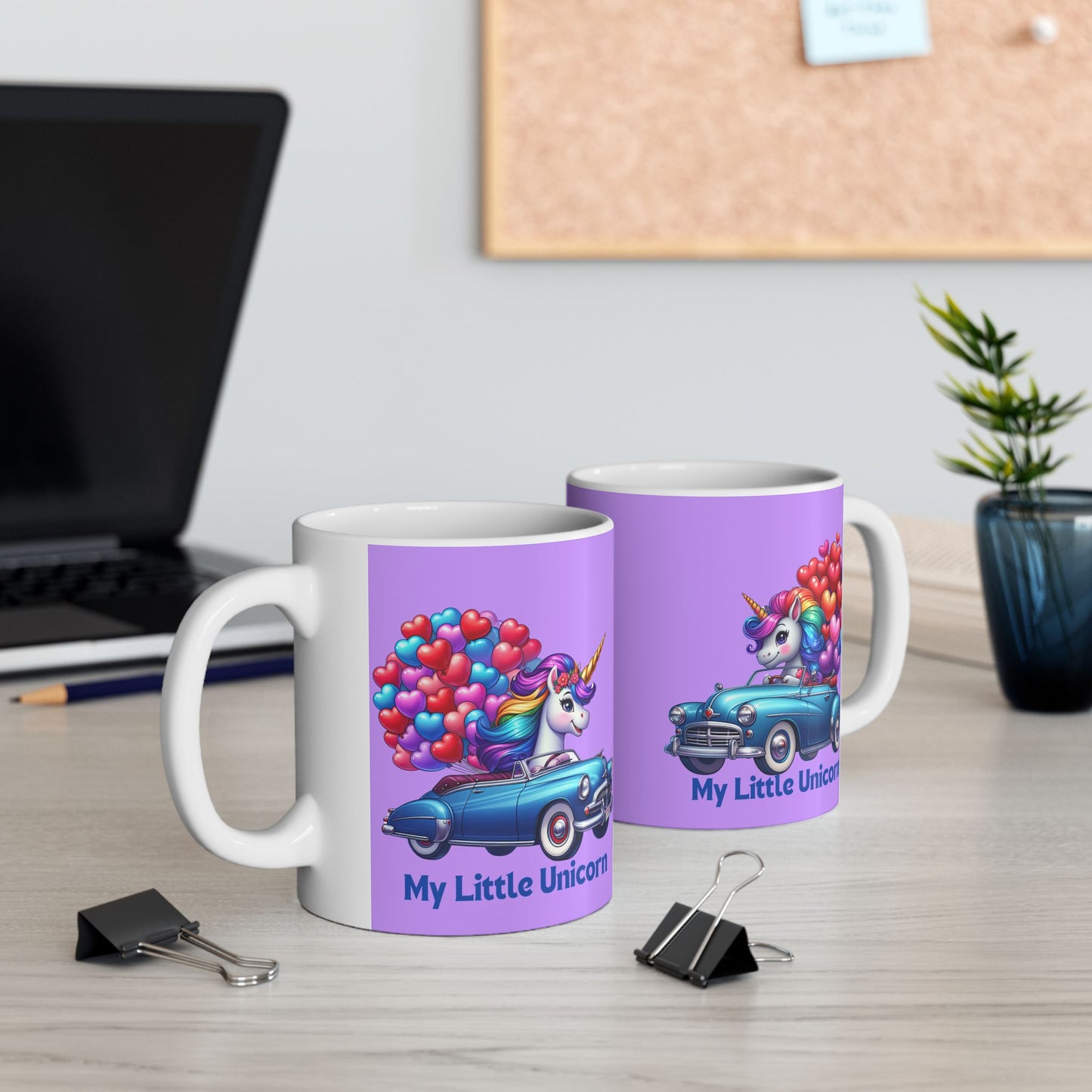 My Little Unicorn Blue Car Mug 11-15 Ounces Purple