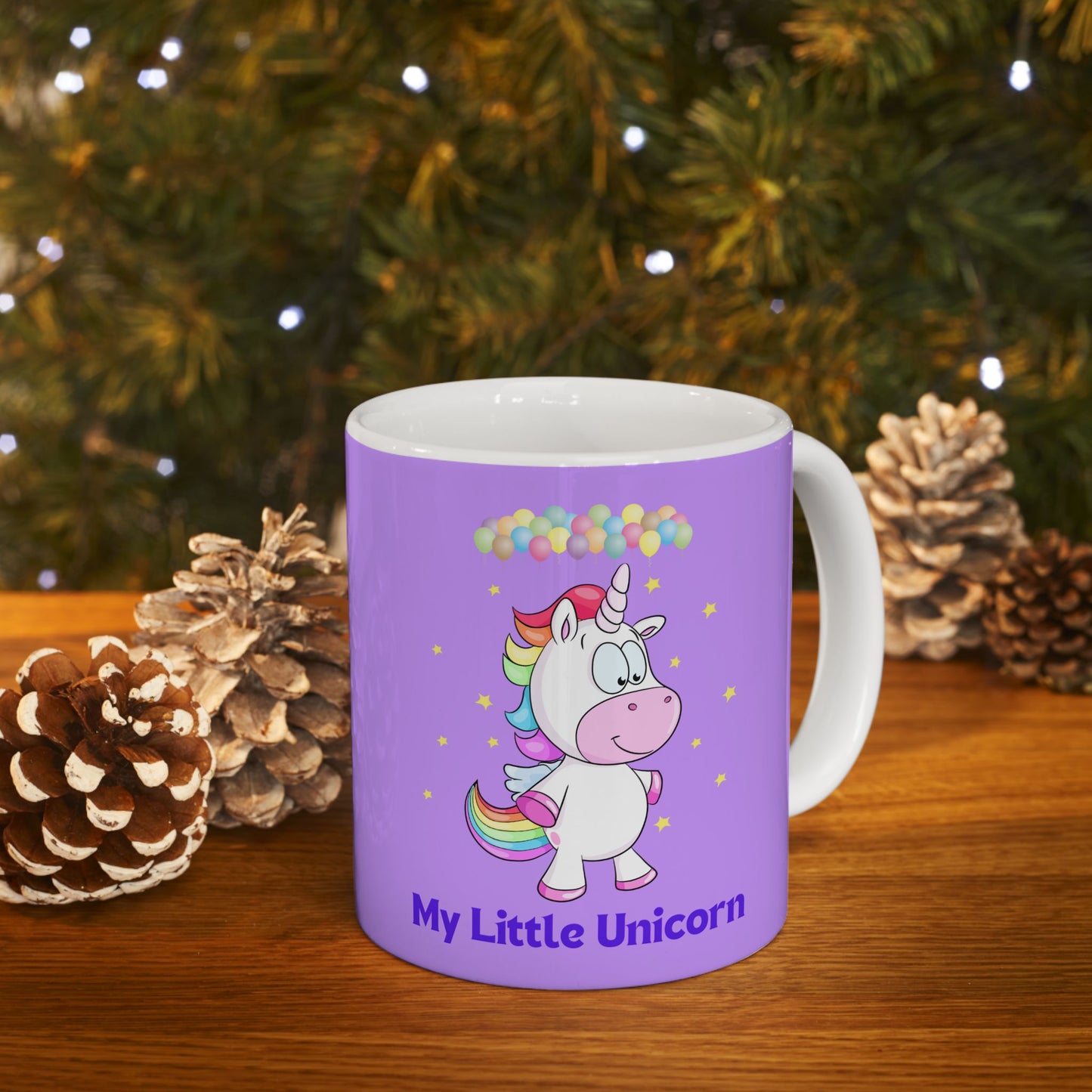 My Little Unicorn Balloons Mug 11-15 Ounces Purple