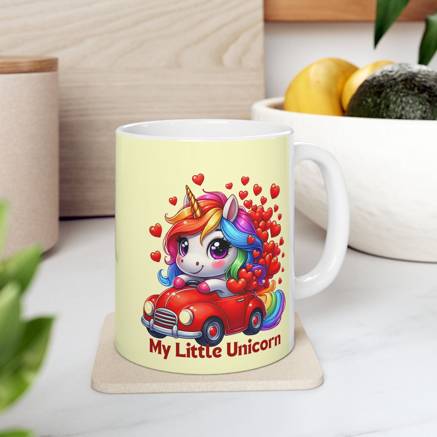My Little Unicorn Red Car Mug 11-15 Ounces Yellow