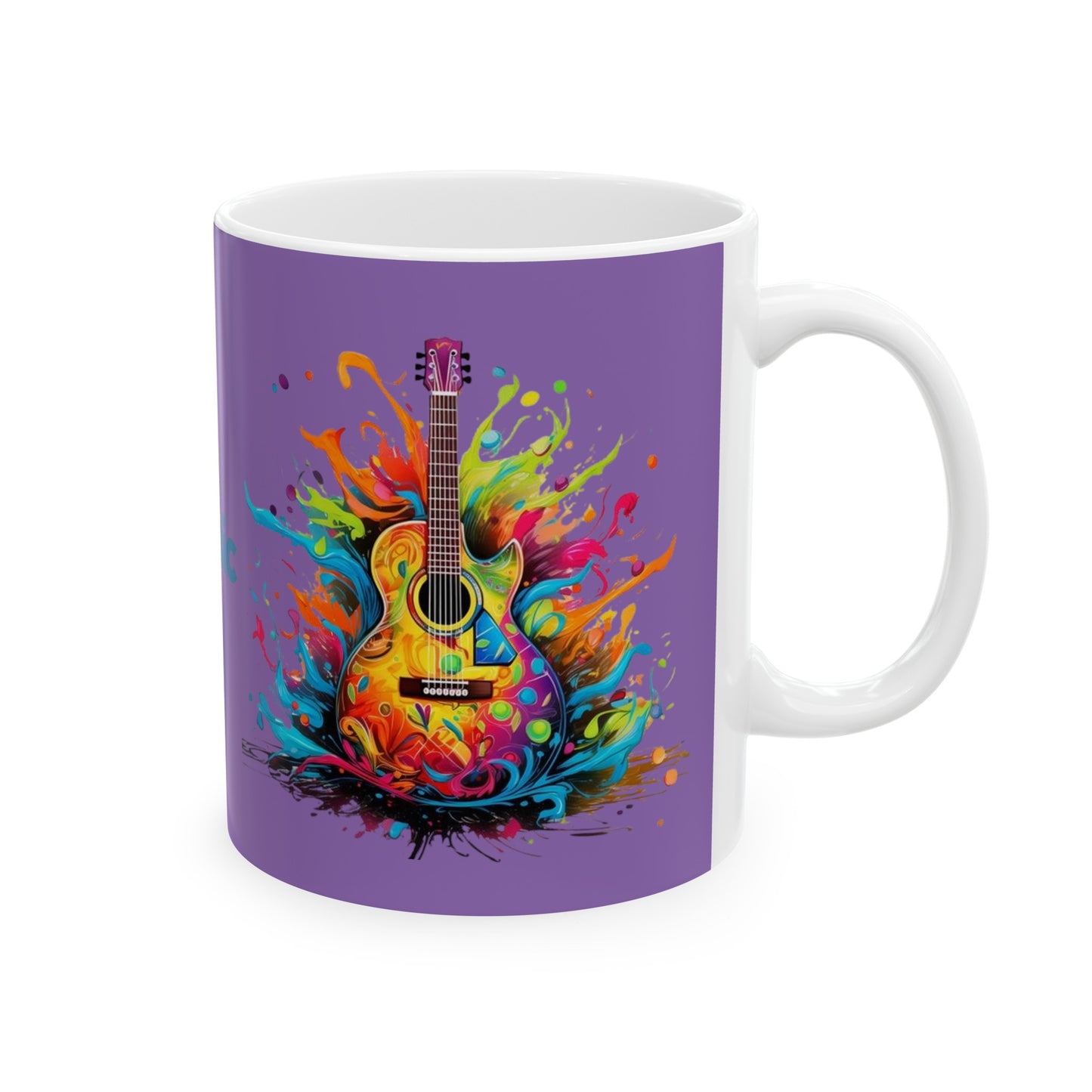 I Love Music Mug 11 Ounces Light Purple