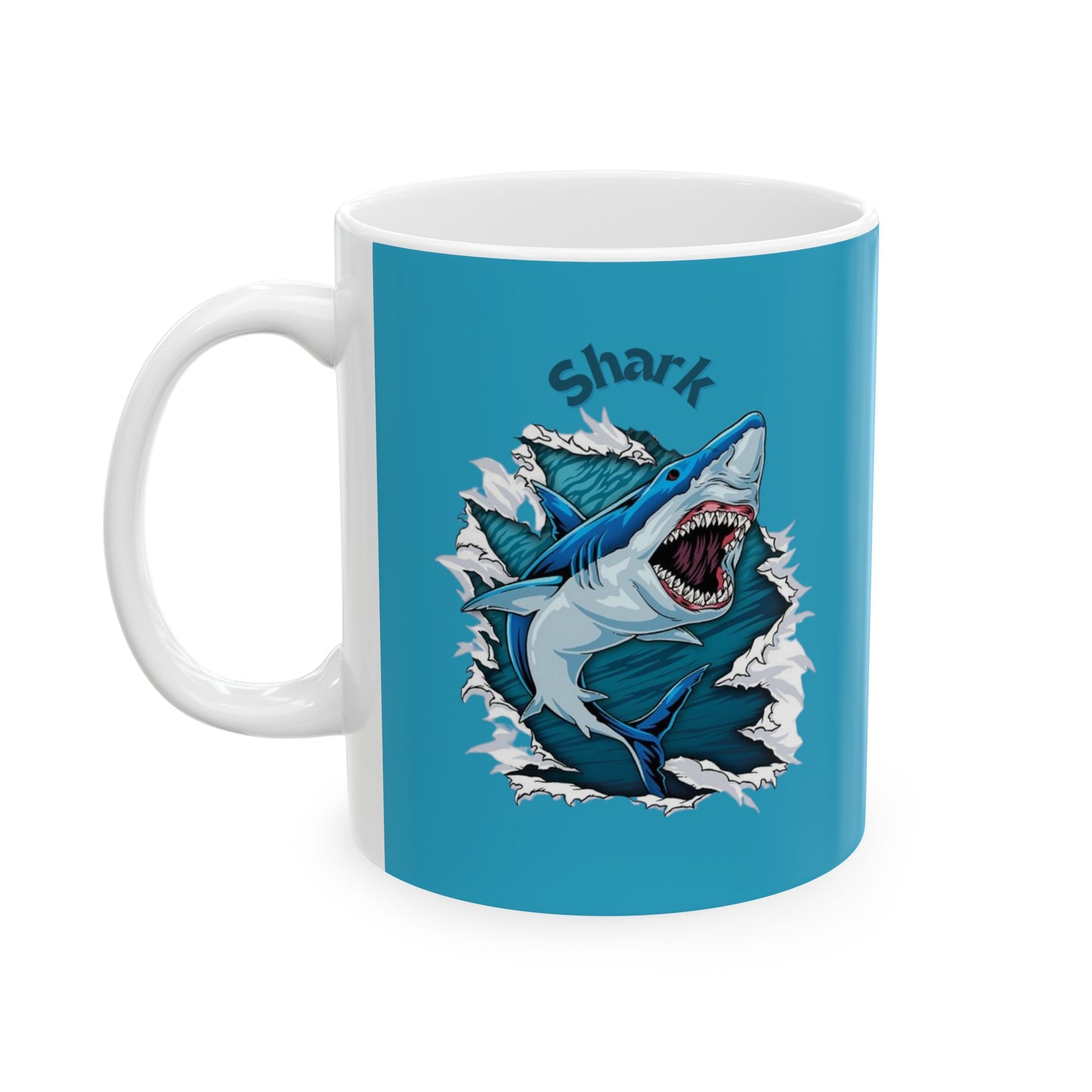 Shark Mug 11 Ounces Turquoise