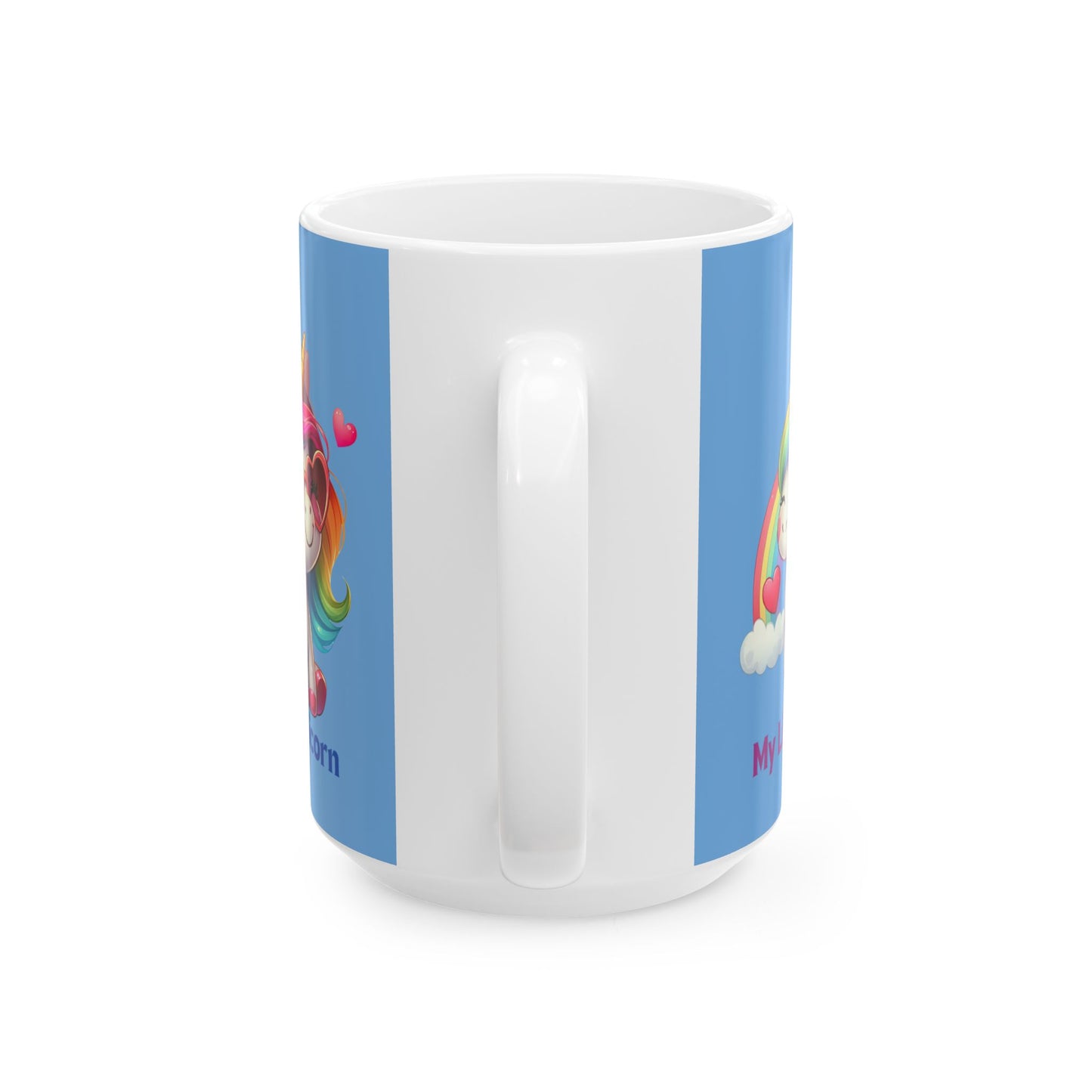 My Little Unicorn Rainbow Mug 11-15 Ounces Light Blue