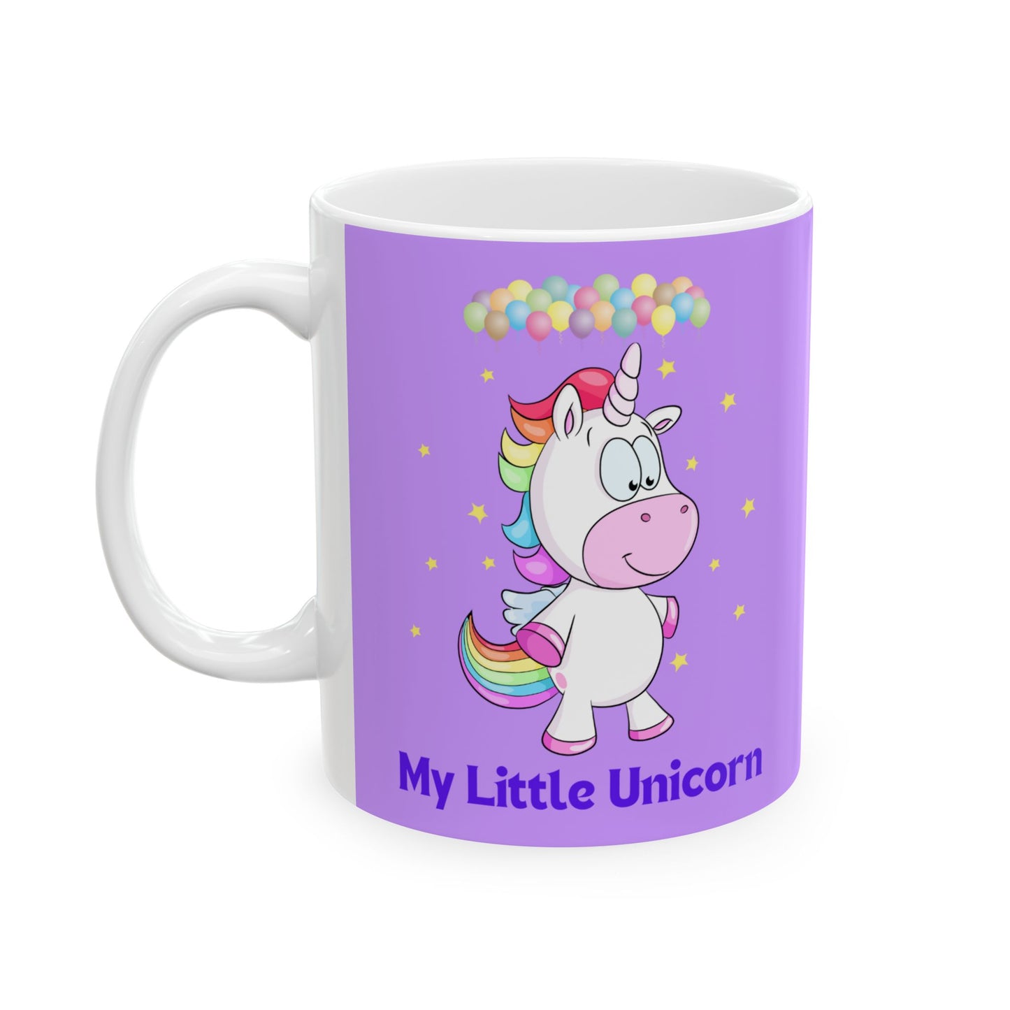 My Little Unicorn Balloons Mug 11-15 Ounces Purple