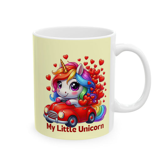 My Little Unicorn Red Car Mug 11-15 Ounces Yellow