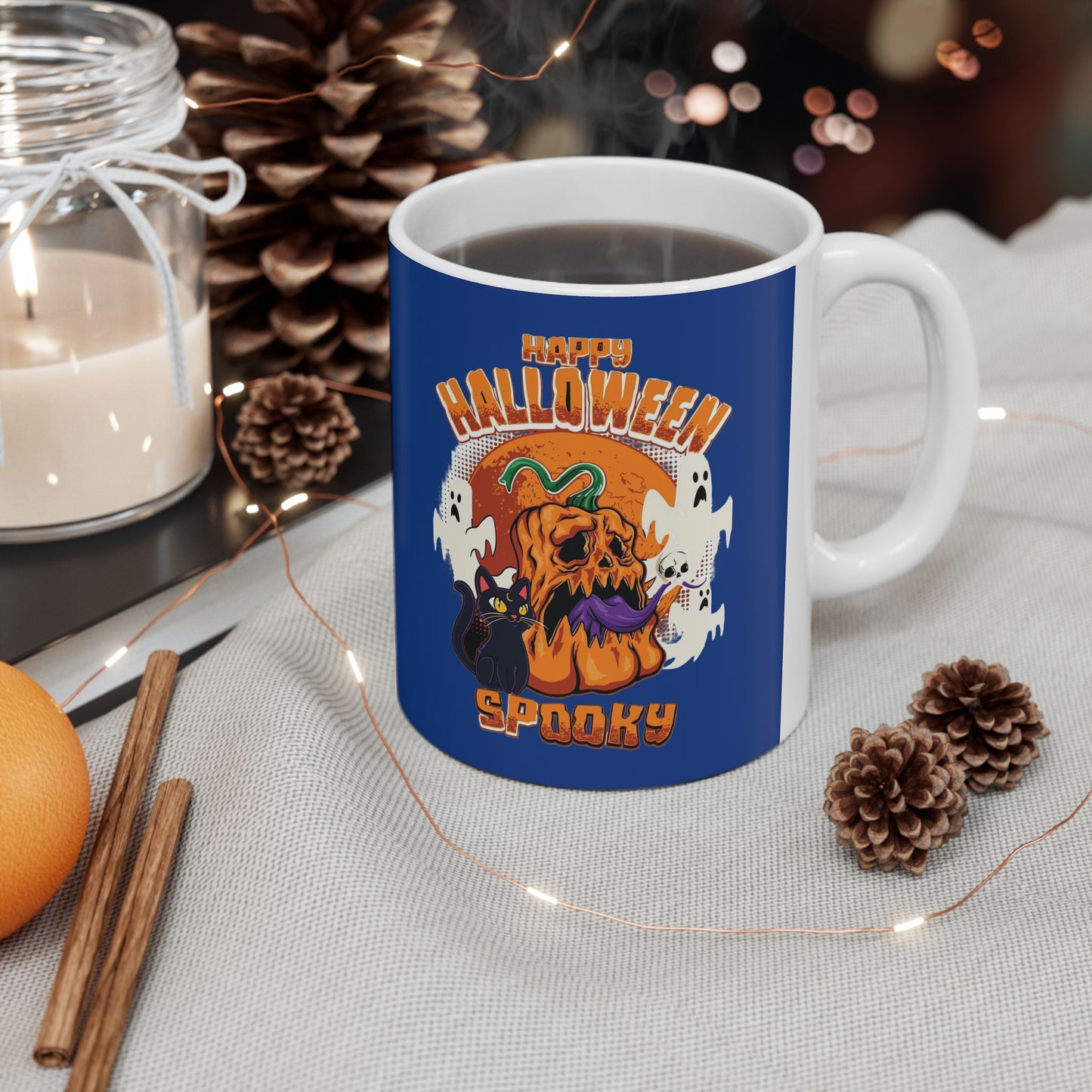 Happy Halloween Mug 11-15 Onces Dark Blue