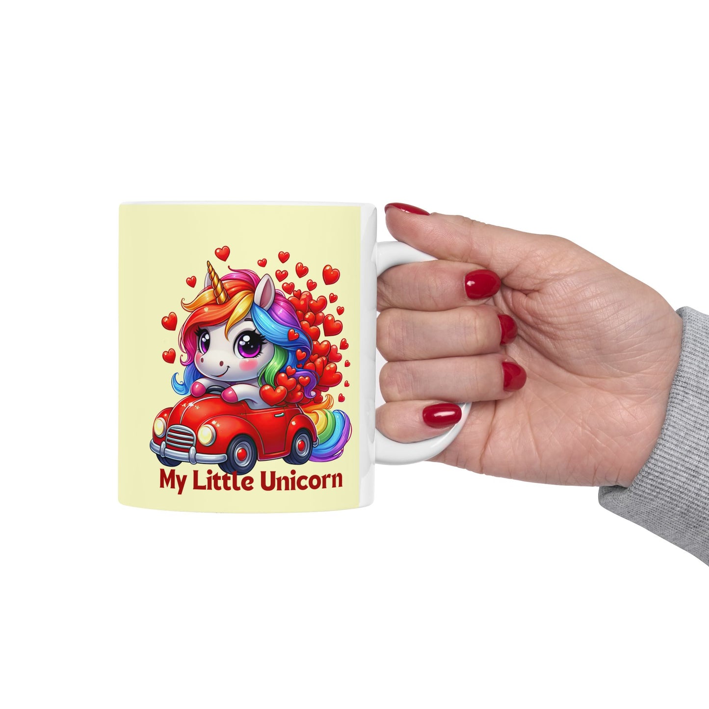 My Little Unicorn Red Car Mug 11-15 Ounces Yellow