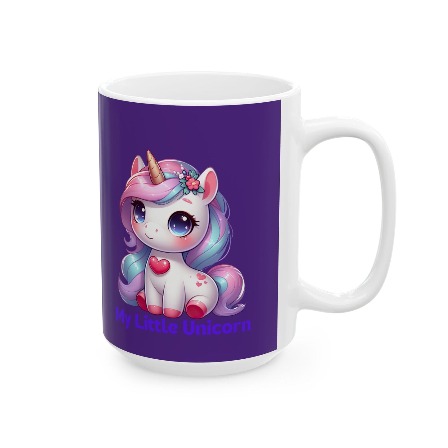My Little Unicorn Heart Mug 11-15 Ounces Purple
