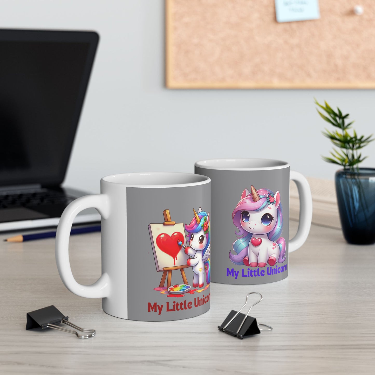 My Little Unicorn Heart Mug 11-15 Ounces Grey