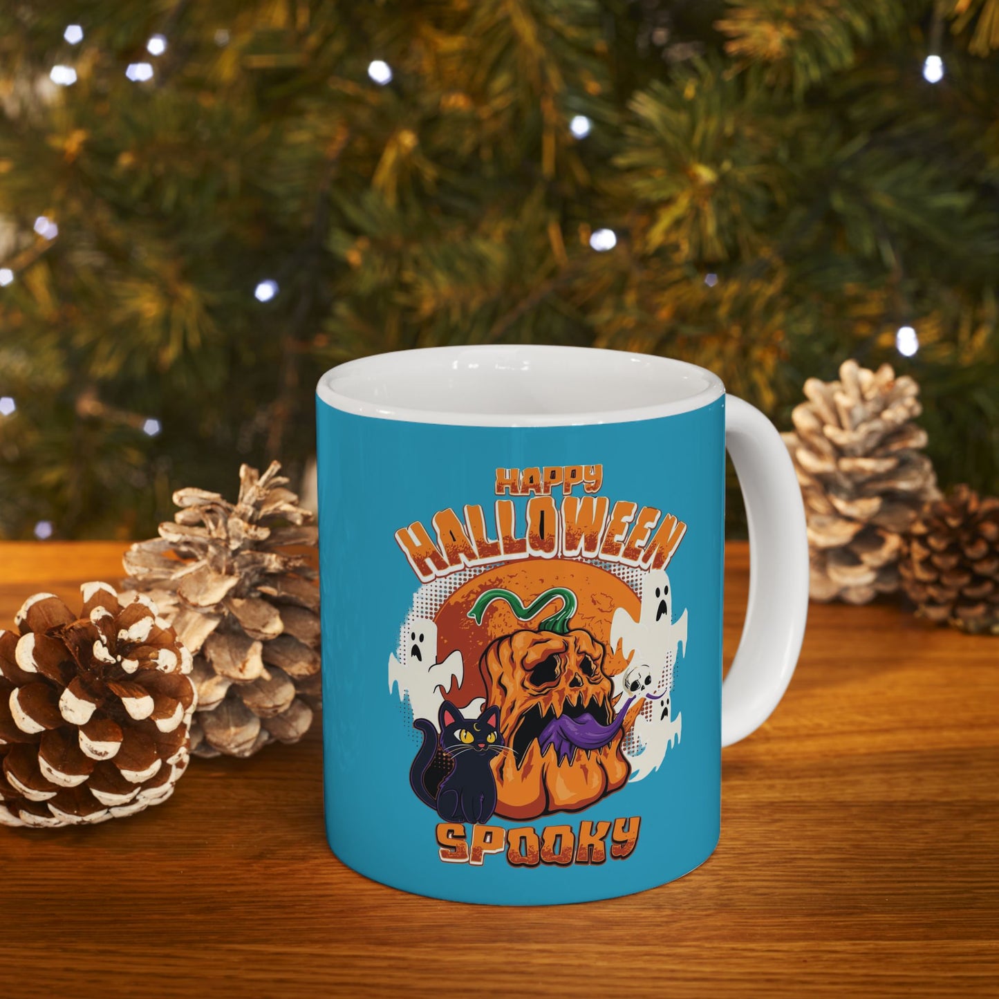 Happy Halloween Mug 11-15 Onces Torquoise