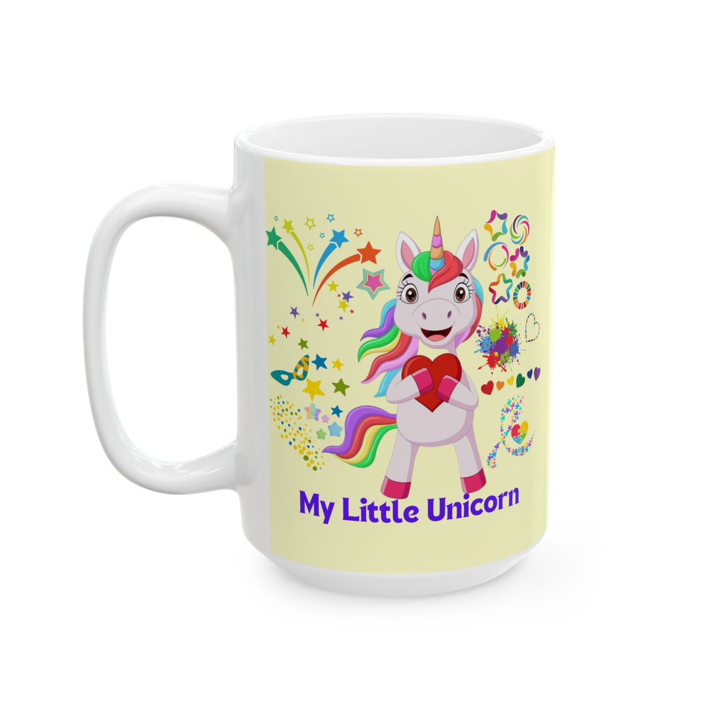 My Little Unicorn Couple Mug 11-15 Ounces Yellow