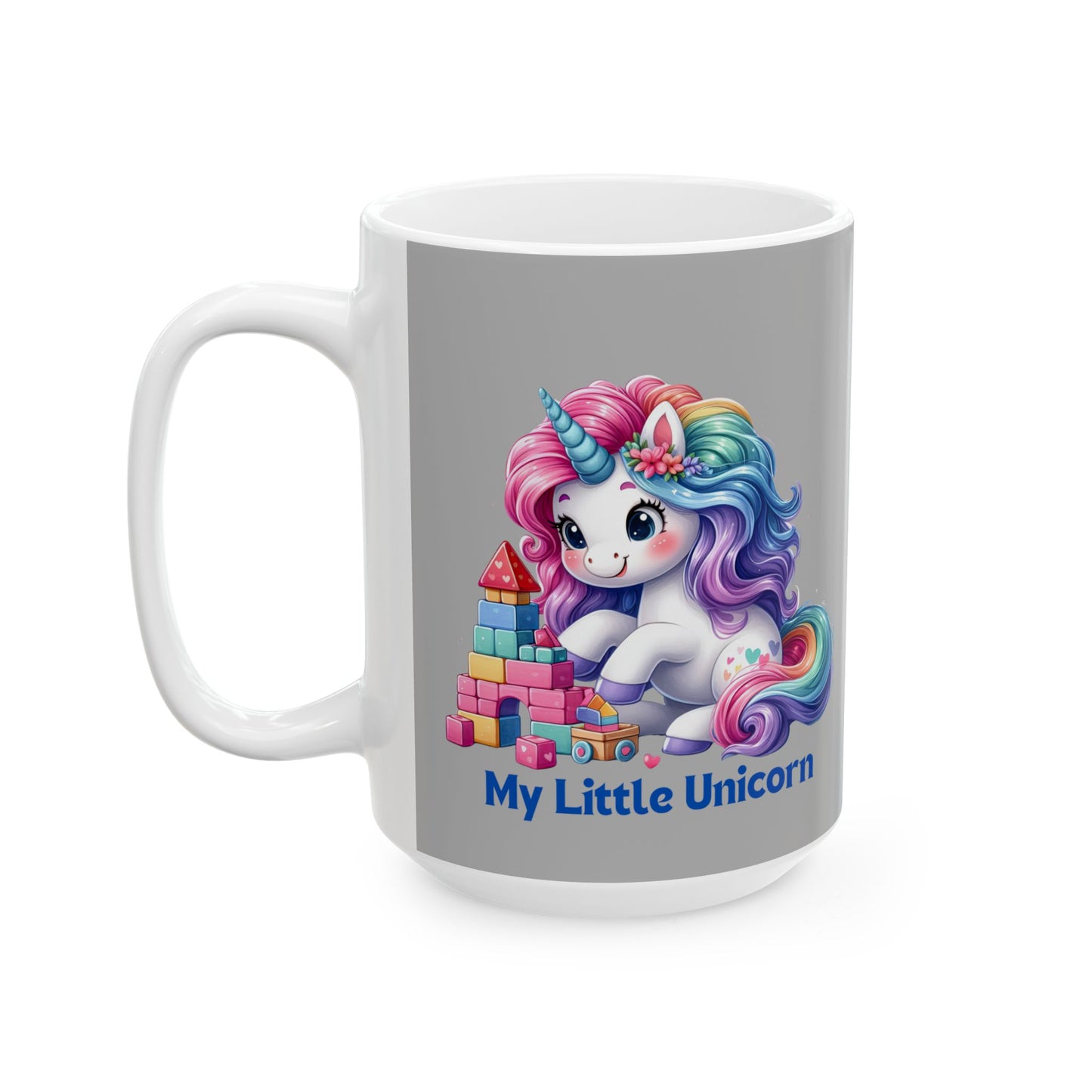 My Little Unicorn Castle Mug 11-15 Ounces Light Grey