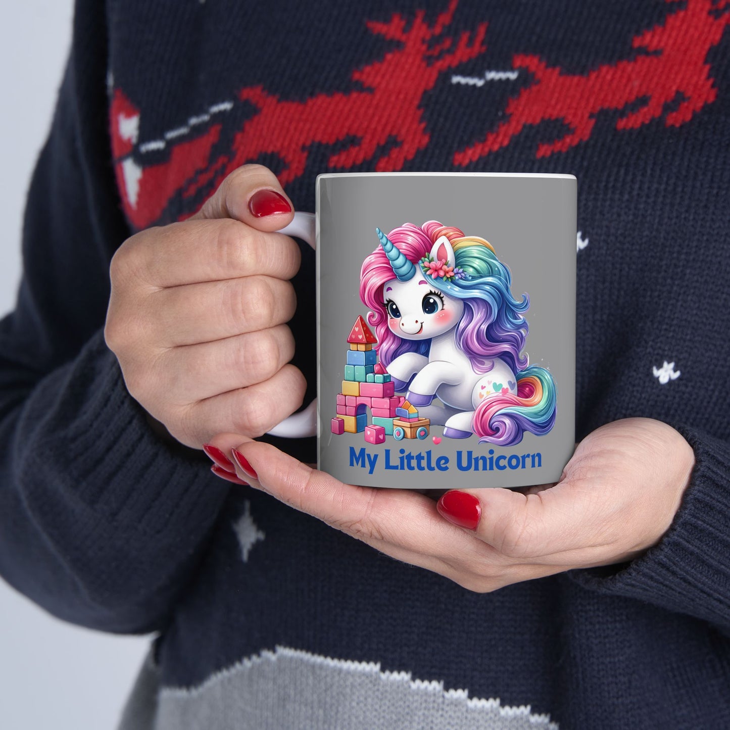 My Little Unicorn Castle Mug 11-15 Ounces Grey