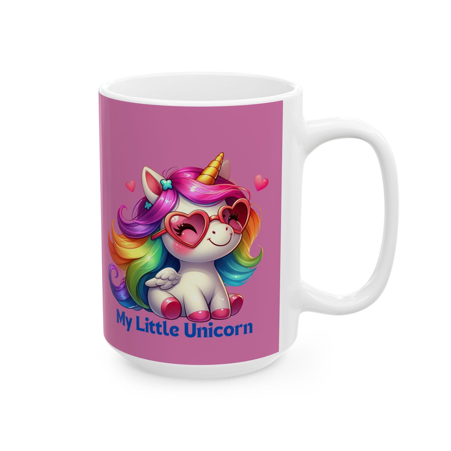 My Little Unicorn Rainbow Mug 11-15 Ounces Light Pink