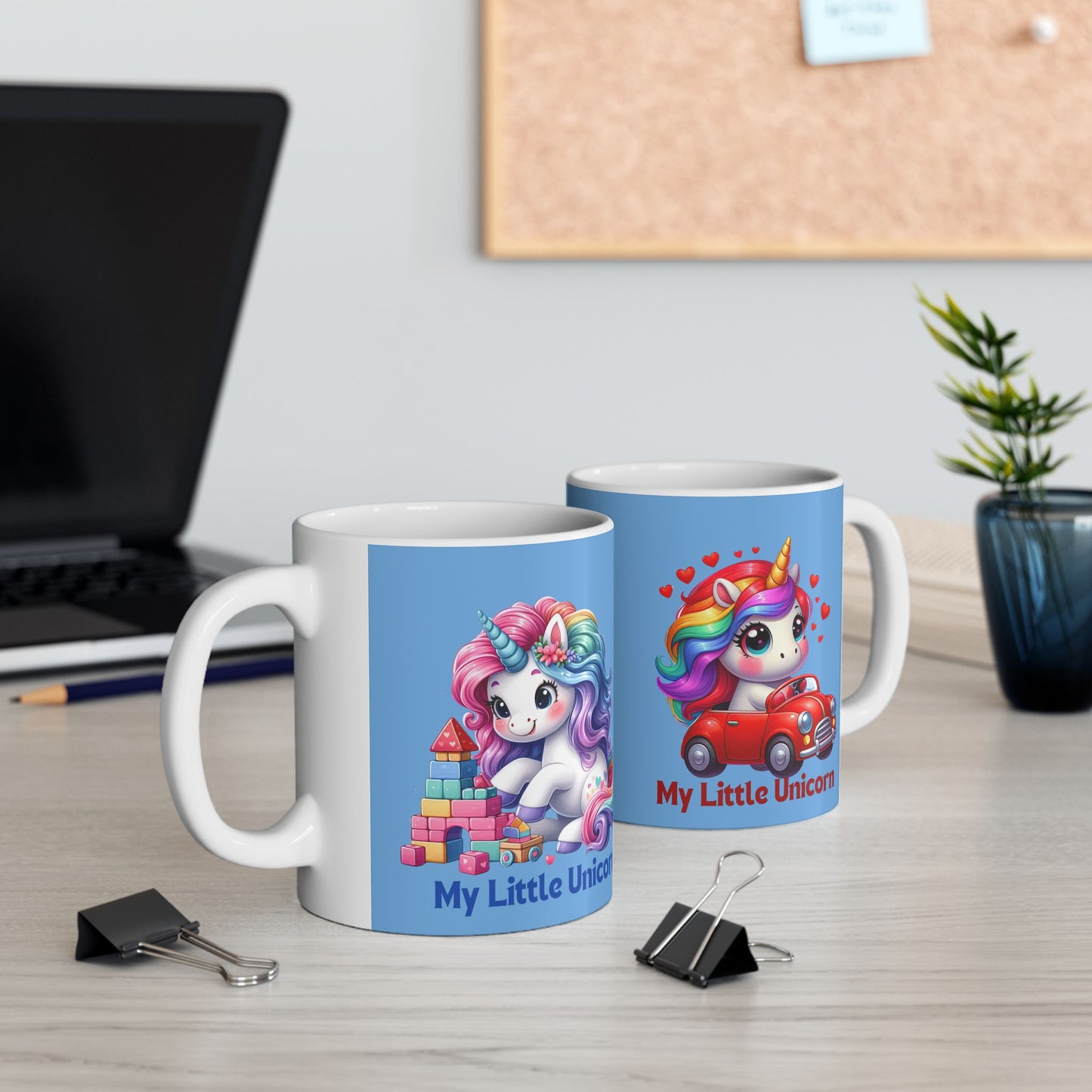 My Little Unicorn Castle Mug 11-15 Ounces Light Blue