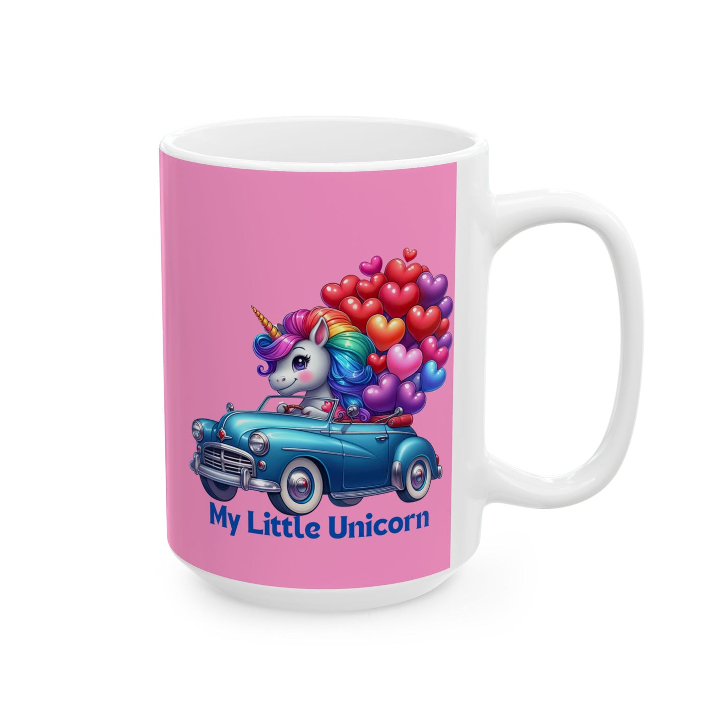 My Little Unicorn Blue Car Mug 11-15 Ounces Pink