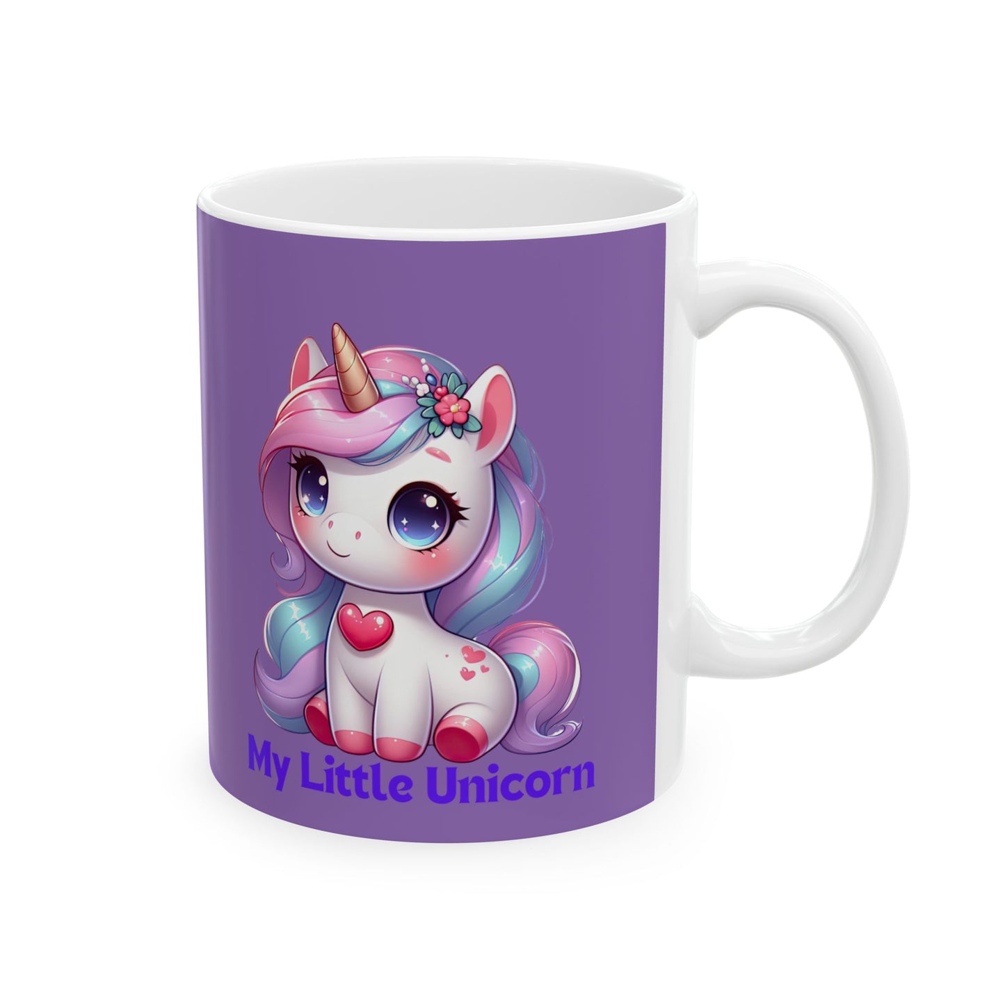 My Little Unicorn Heart Mug 11-15 Ounces Light Purple