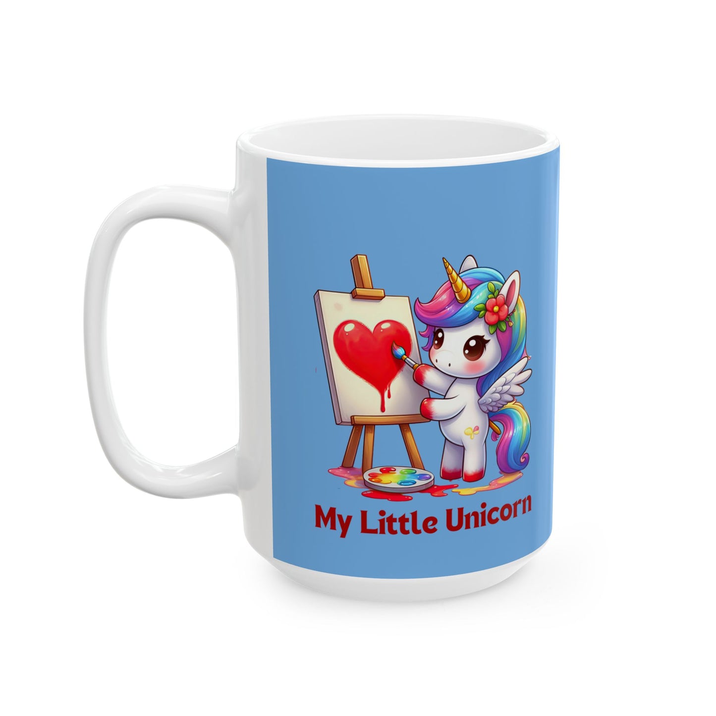 My Little Unicorn Heart Mug 11-15 Ounces Light Blue