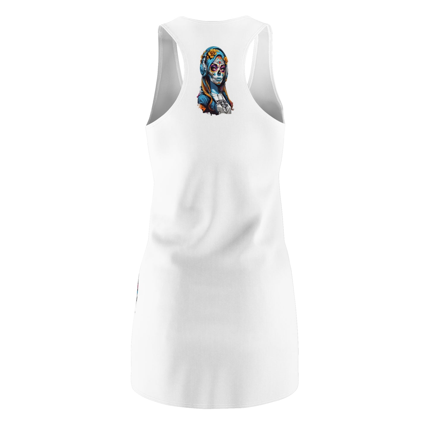 Guitar Women's Cut and Sew Racerback Dress White