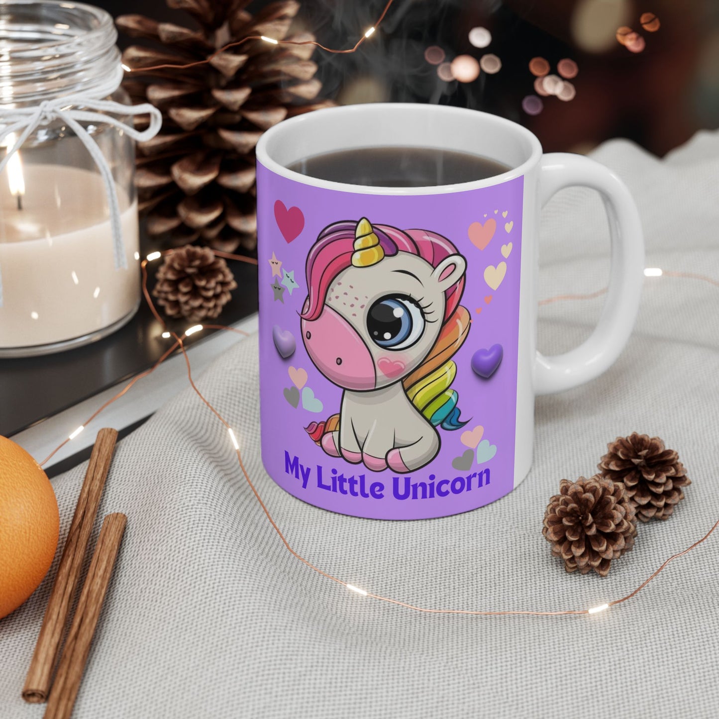 My Little Unicorn Balloons Mug 11-15 Ounces Purple