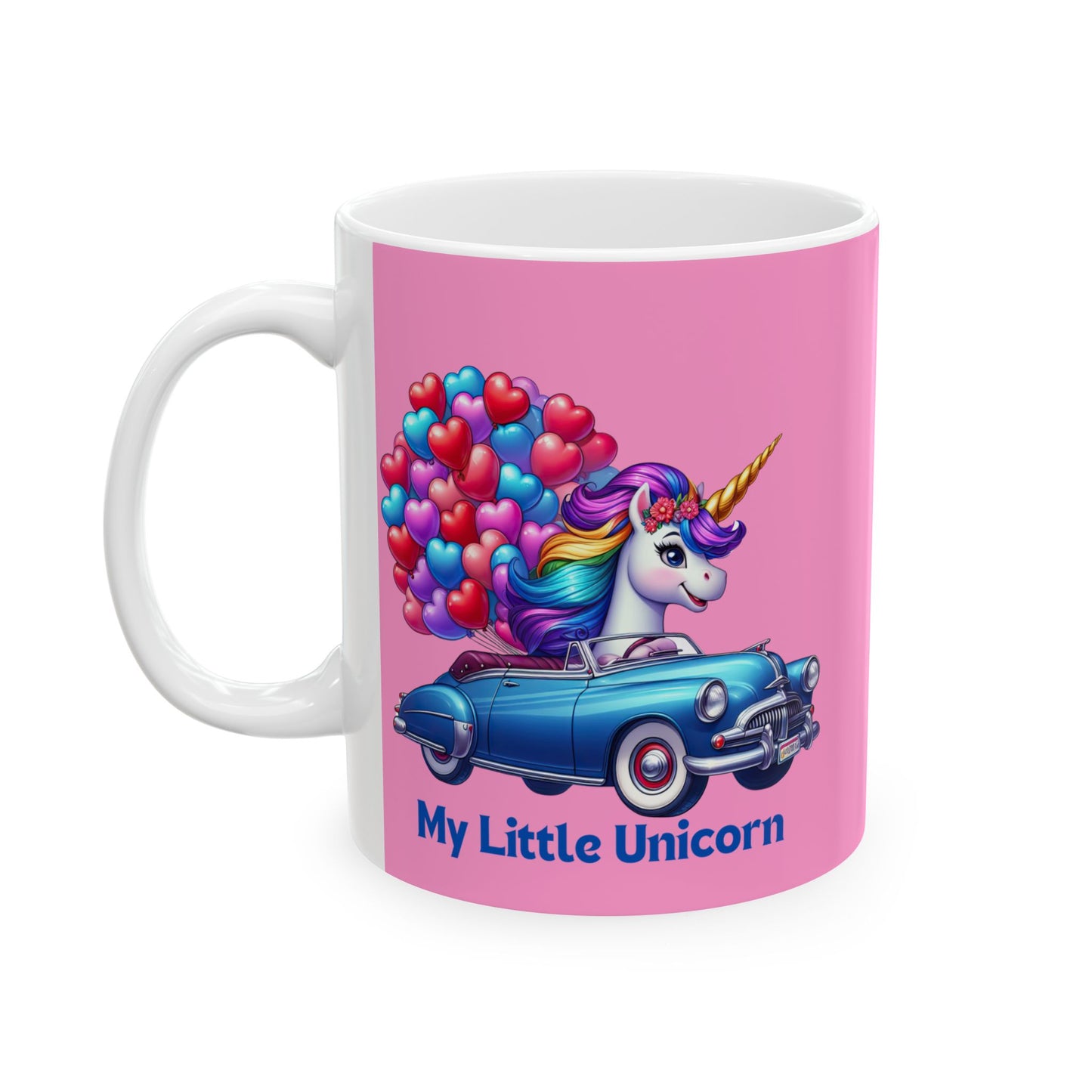 My Little Unicorn Blue Car Mug 11-15 Ounces Pink