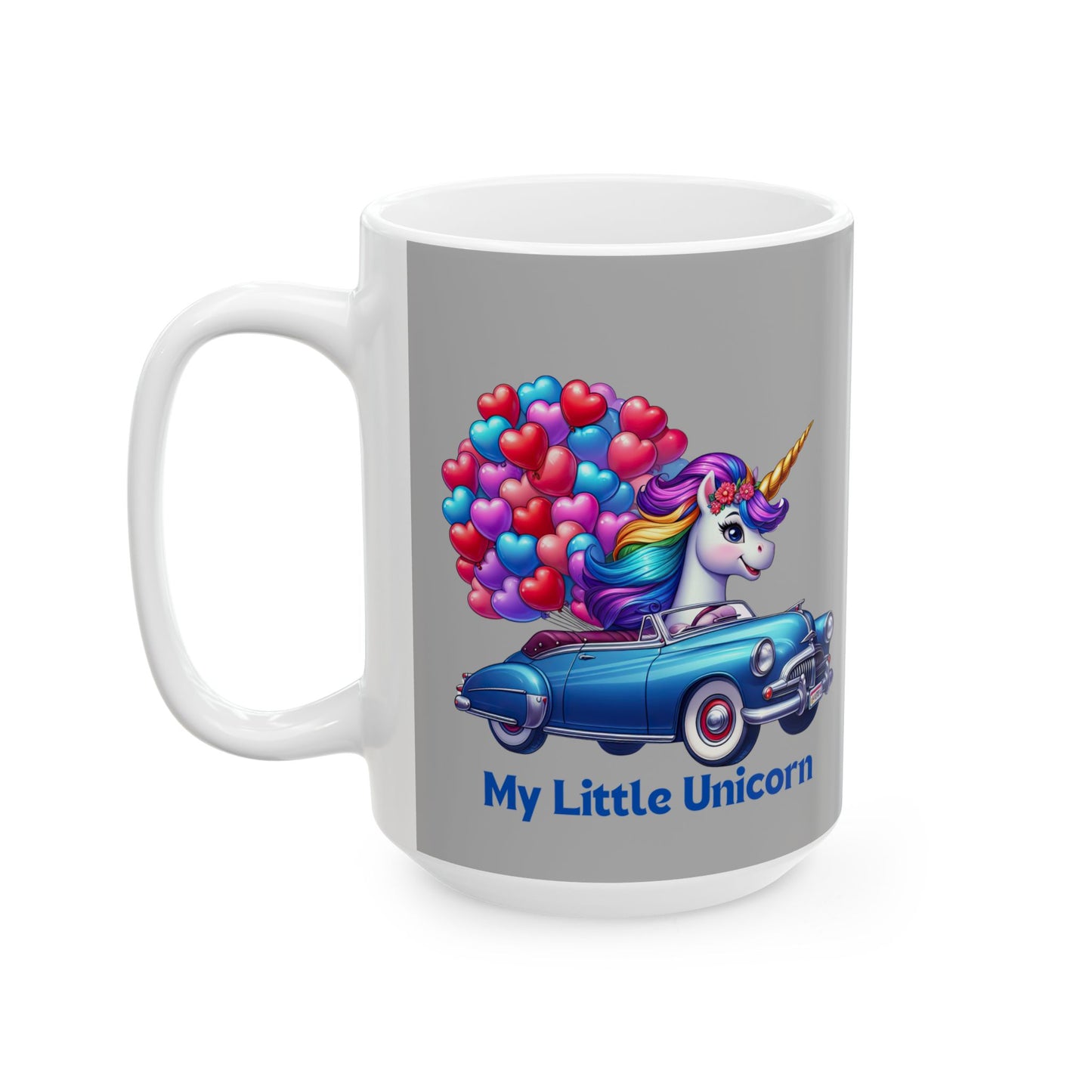 My Little Unicorn Horse Mug 11-15 Ounces Light Grey