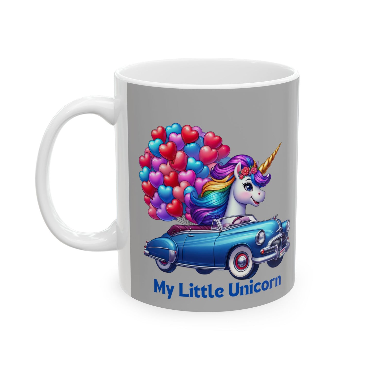 My Little Unicorn Horse Mug 11-15 Ounces Light Grey