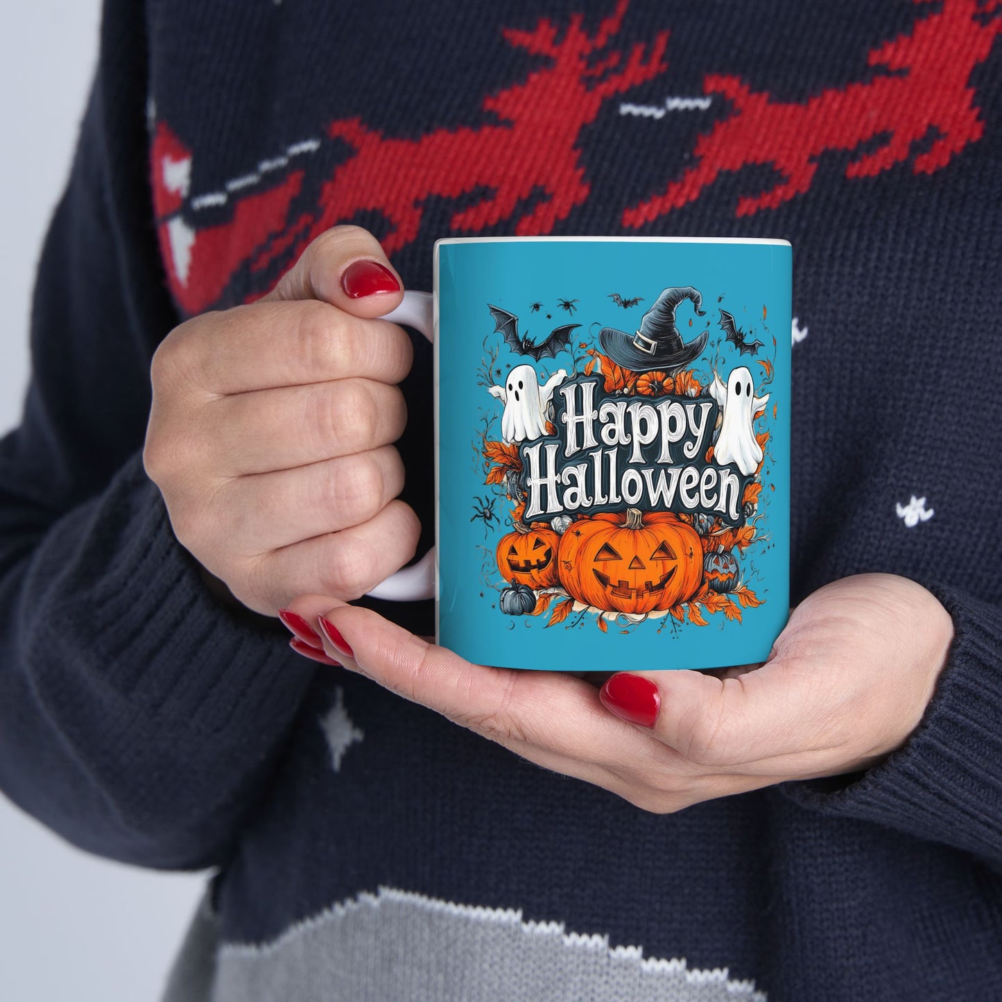 Happy Halloween Mug 11-15 Onces Torquoise