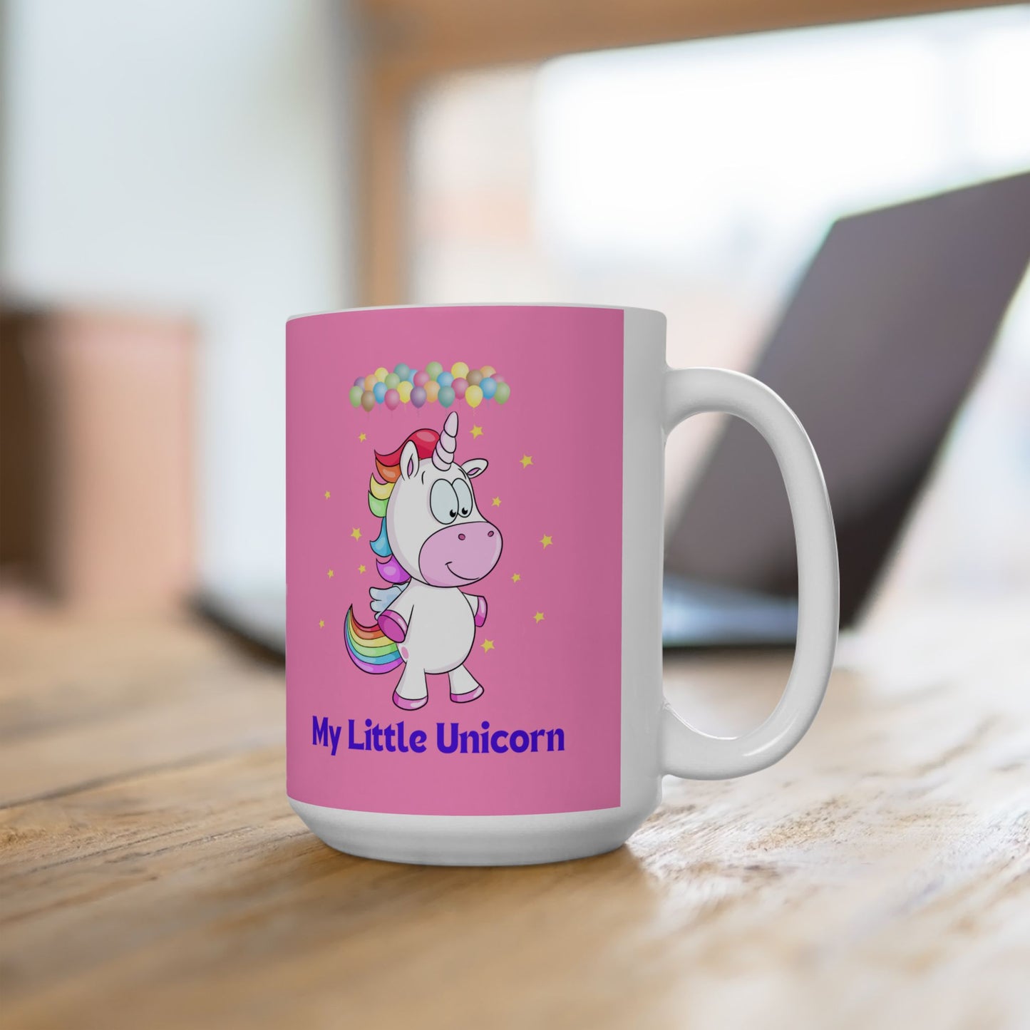 My Little Unicorn Balloons Mug 11-15 Ounces Pink