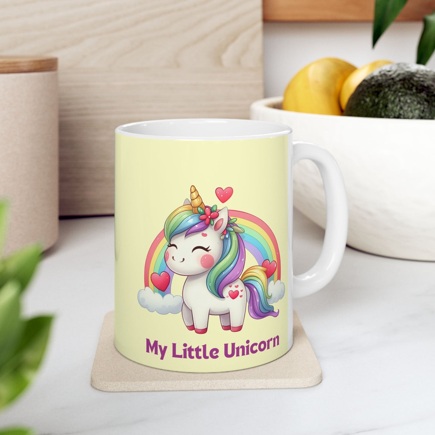 My Little Unicorn Rainbow Mug 11-15 Ounces Yellow