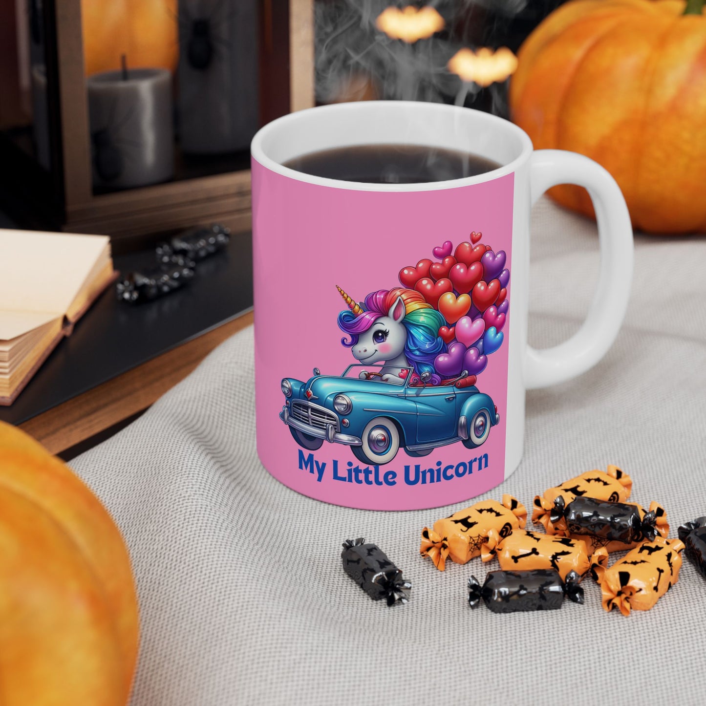 My Little Unicorn Blue Car Mug 11-15 Ounces Pink