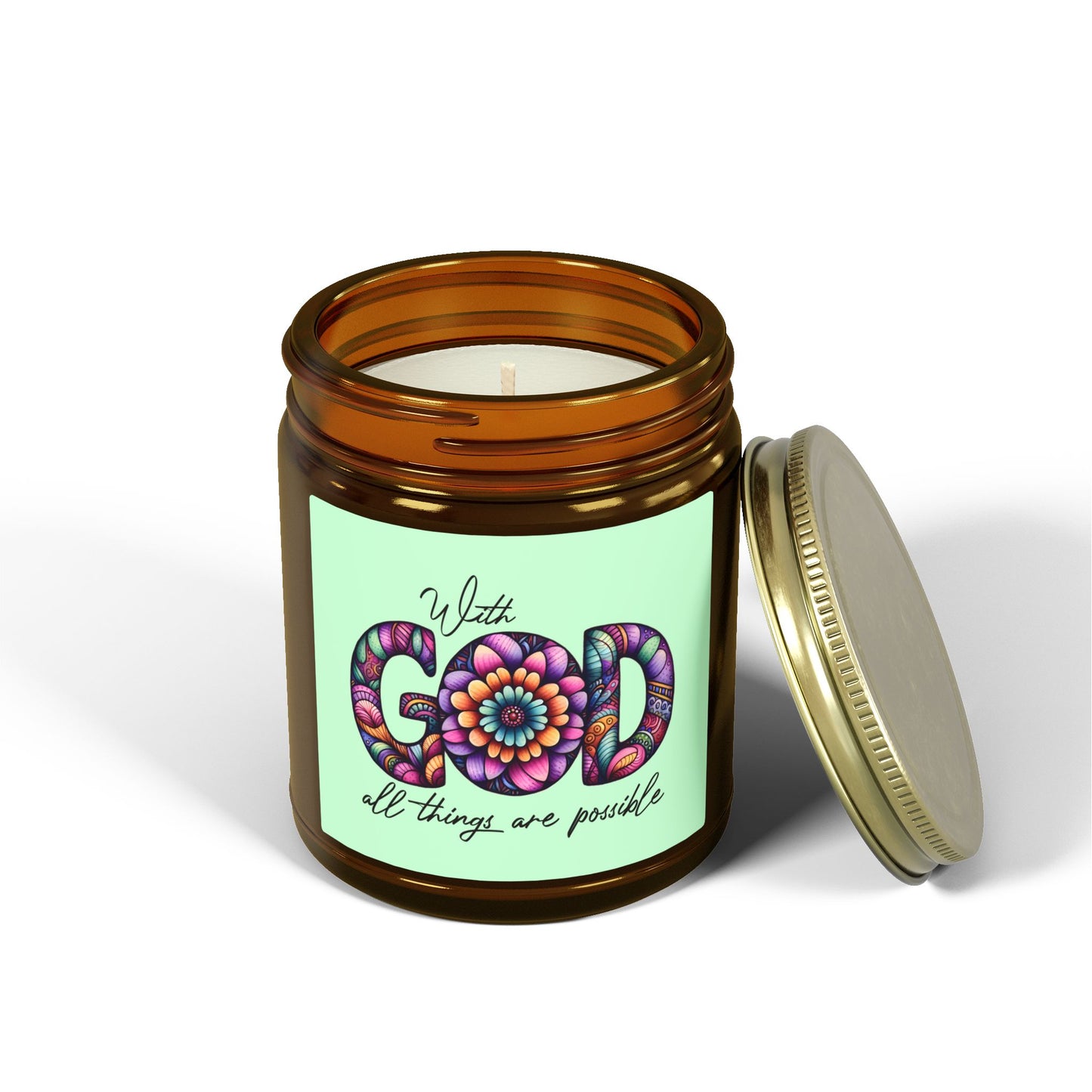 With Good  All Things Are Possible Scented Candles, Coconut Apricot Wax (4oz, 9oz)