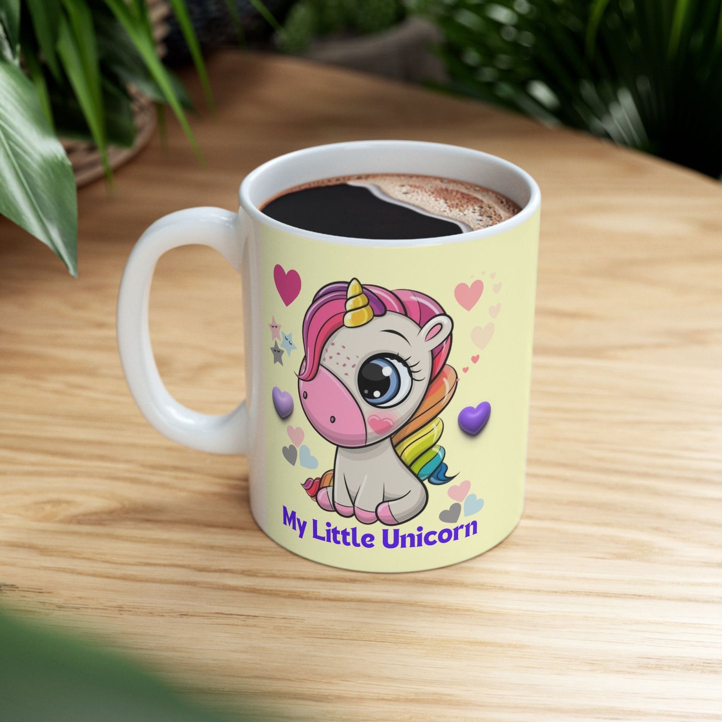 My Little Unicorn Balloons Mug 11-15 Ounces Yellow