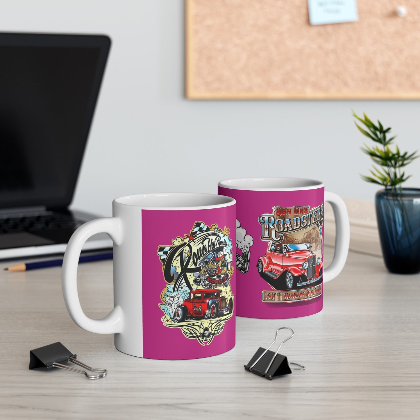 Roadsters Engine Mug 11 Ounces Pink