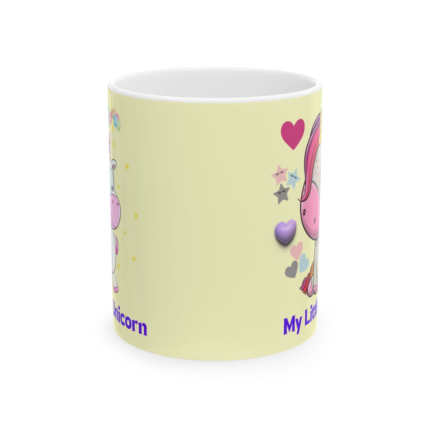 Little Unicorn Balloons Mug 11-15 Ounces Yellow