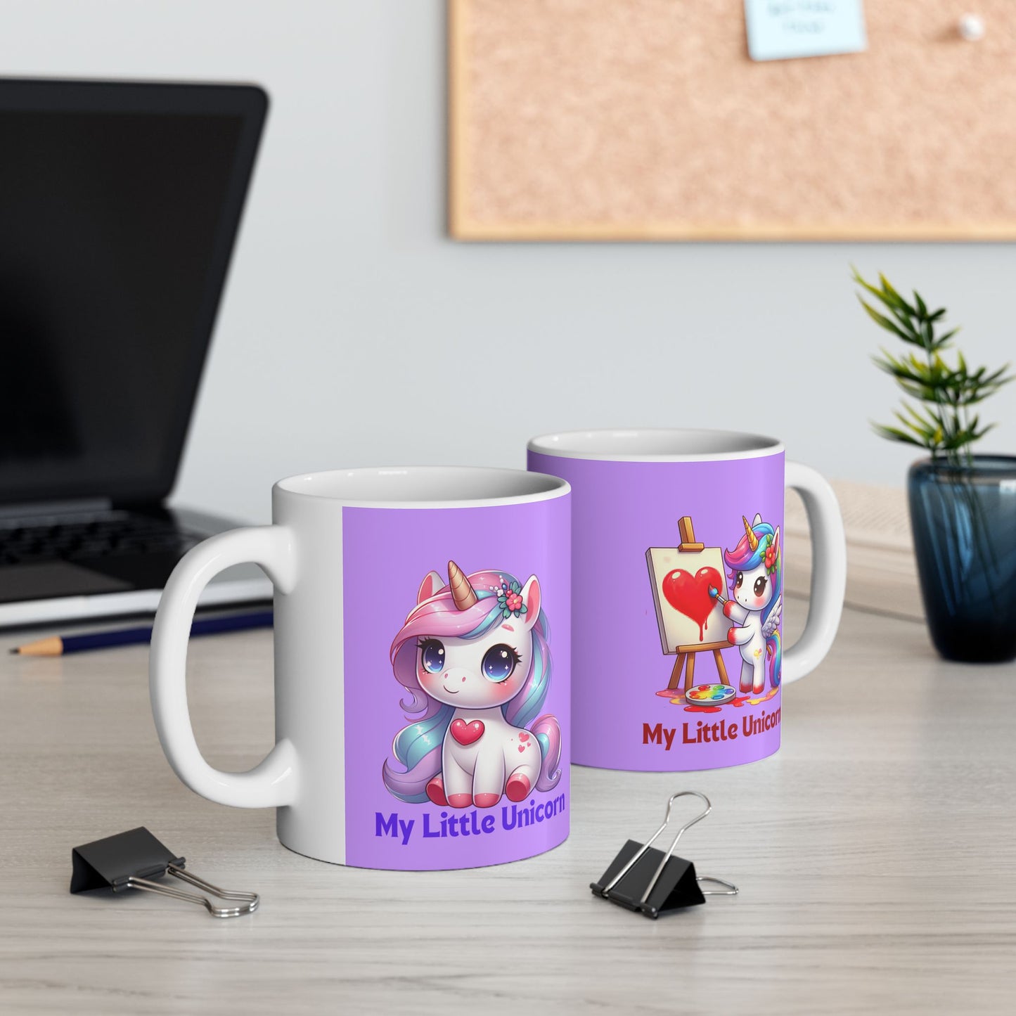 My Little Unicorn Heart Mug 11-15 Ounces Purple