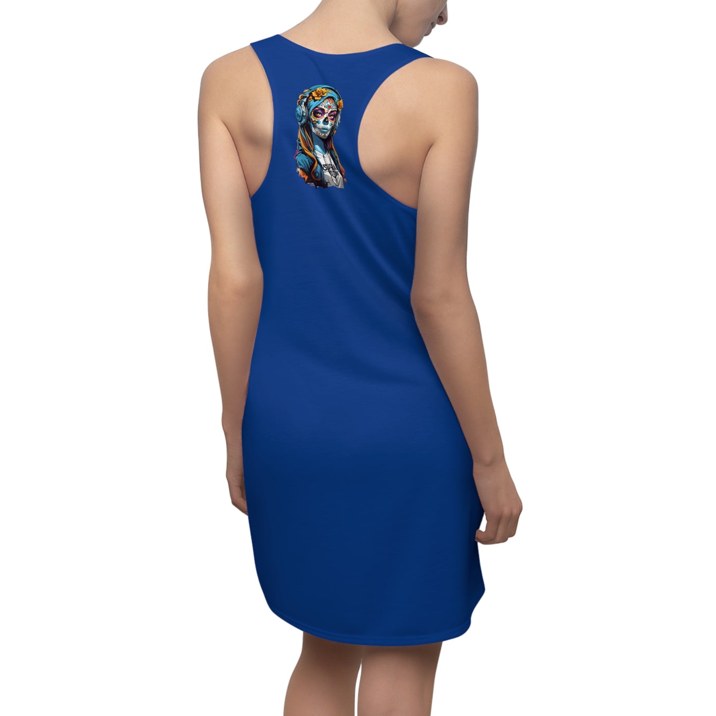 Guitar Women's Cut and Sew Racerback Dress Dark Blue