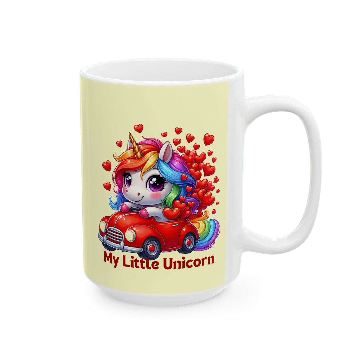 My Little Unicorn Red Car Mug 11-15 Ounces Yellow