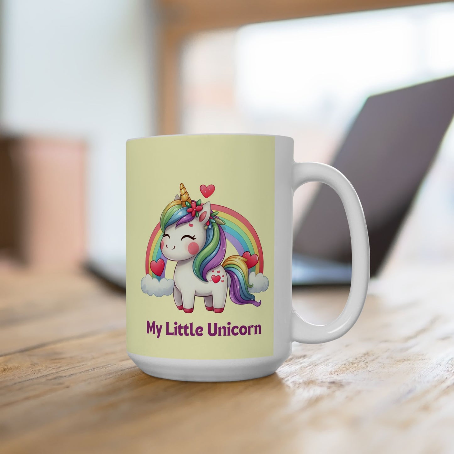 My Little Unicorn Rainbow Mug 11-15 Ounces Yellow