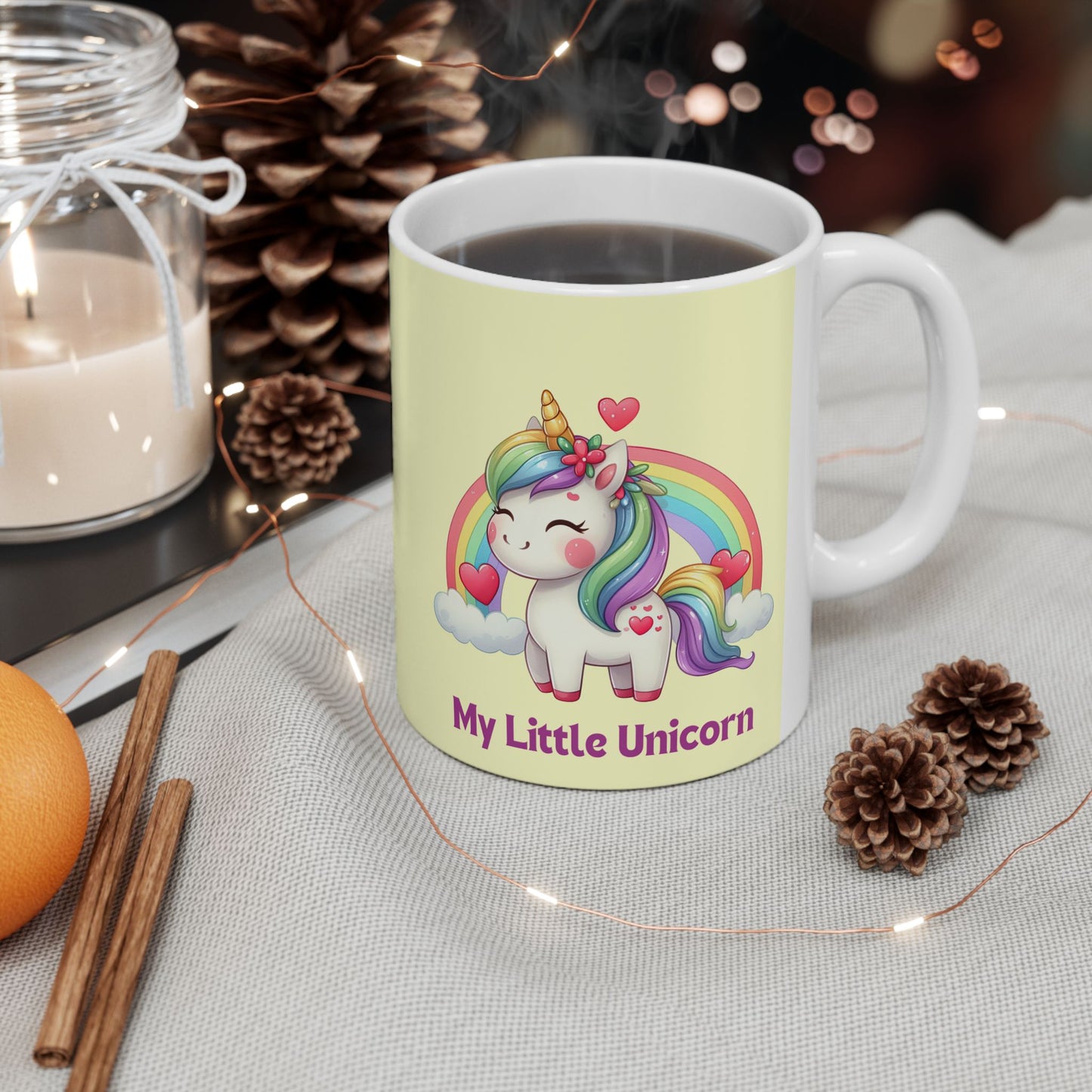 My Little Unicorn Rainbow Mug 11-15 Ounces Yellow