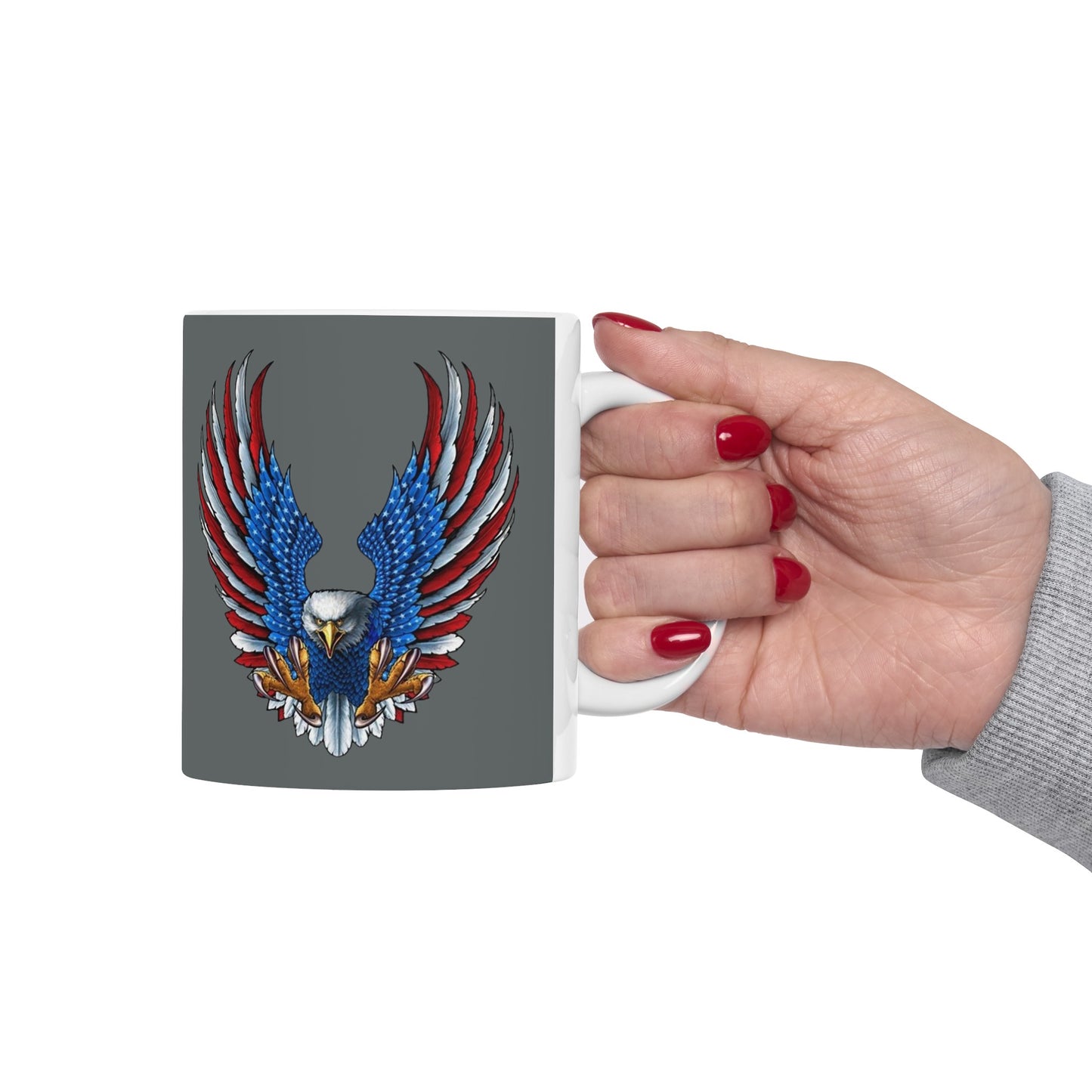 Eagle Mug 11 Ounces Dark Grey
